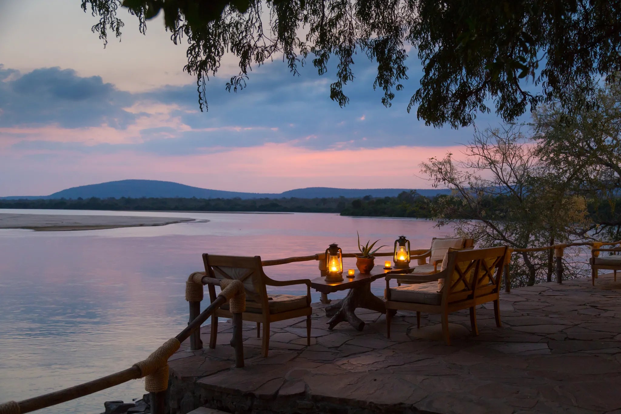 Evening falls at Sand Rivers Selous, Nyerere National Park, Tanzania.