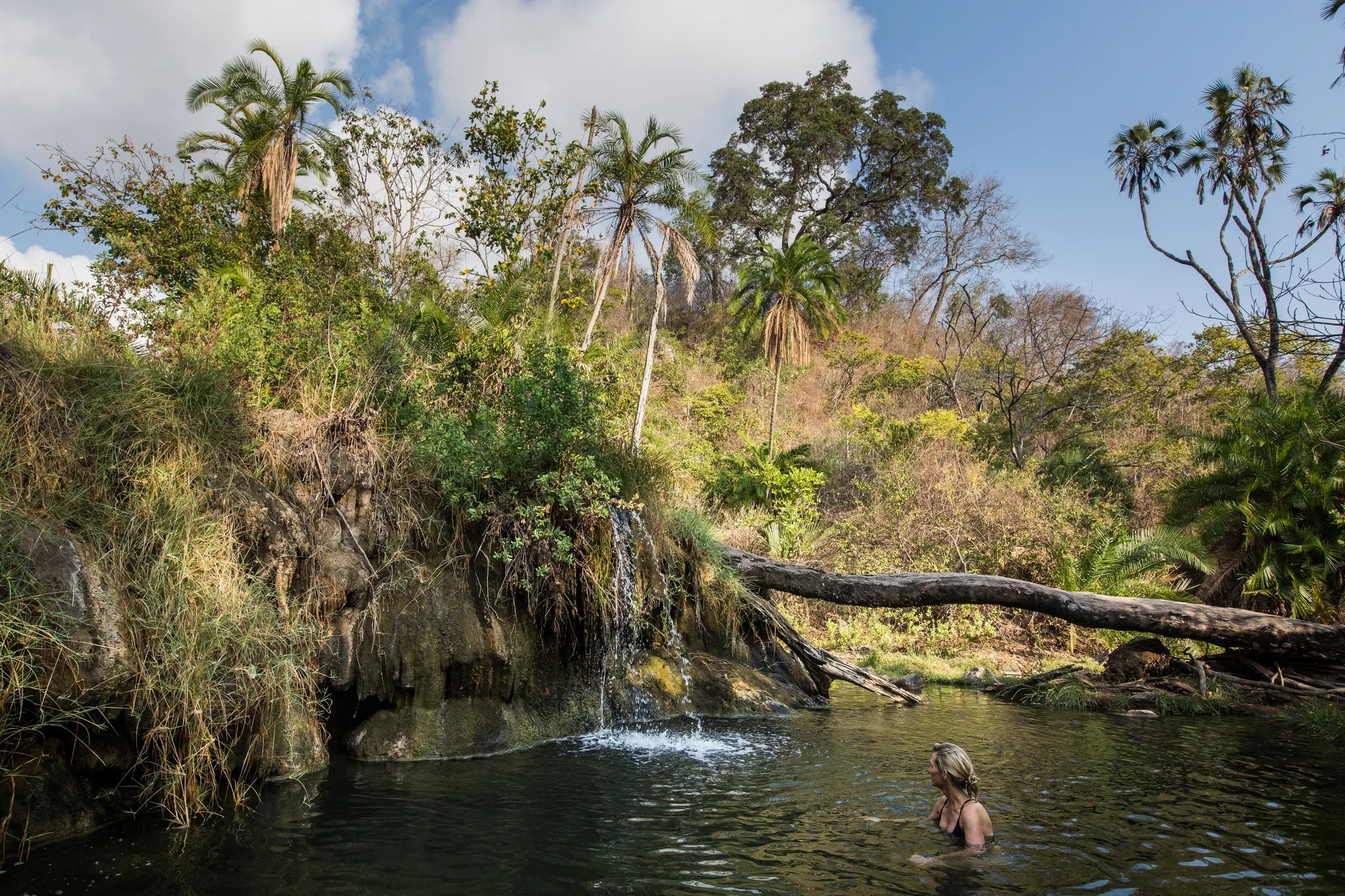 Hot springs at Sand Rivers Selous, Nyerere National Park, Tanzania.