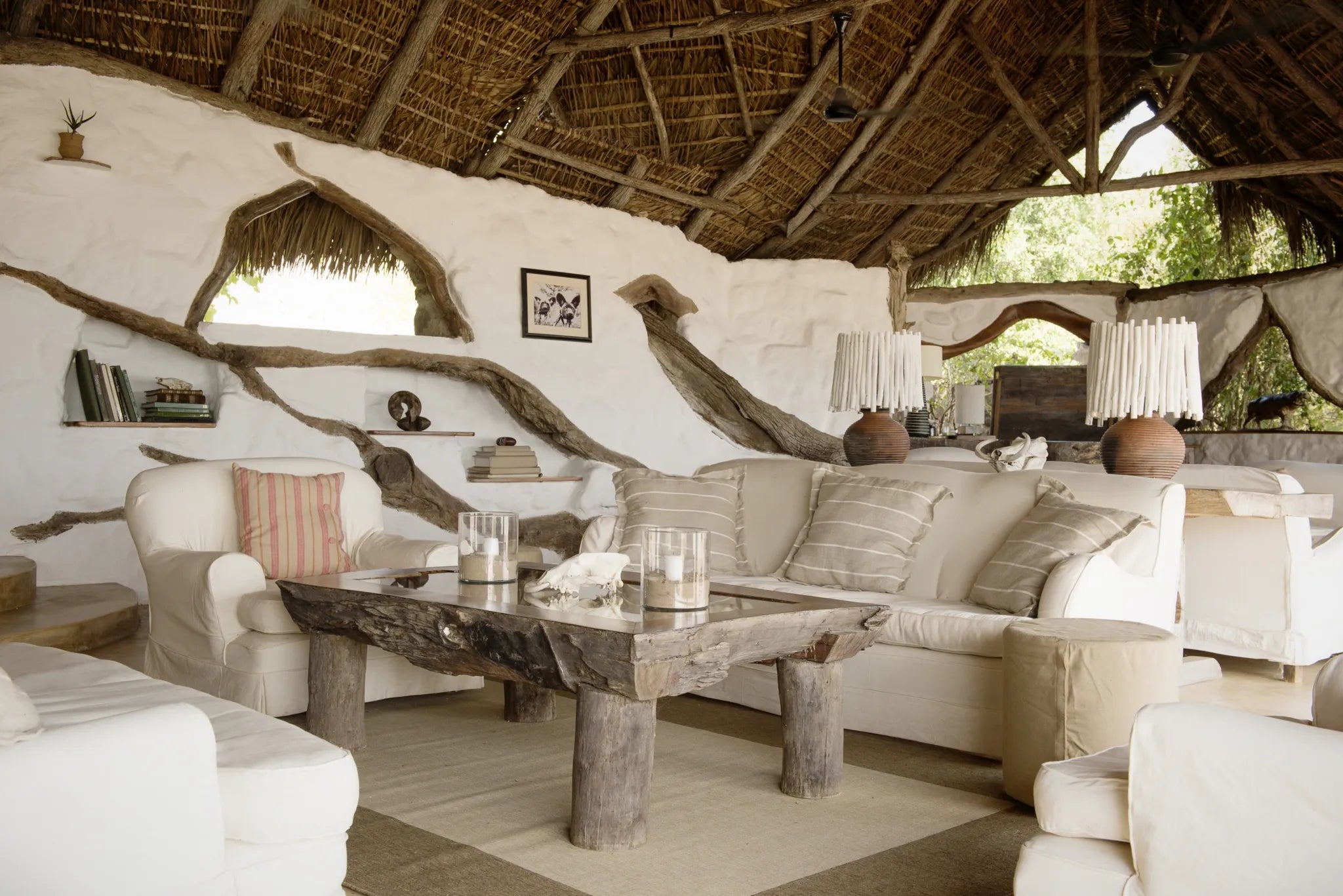 The Lounge at Sand Rivers Selous, Nyerere National Park, Tanzania.