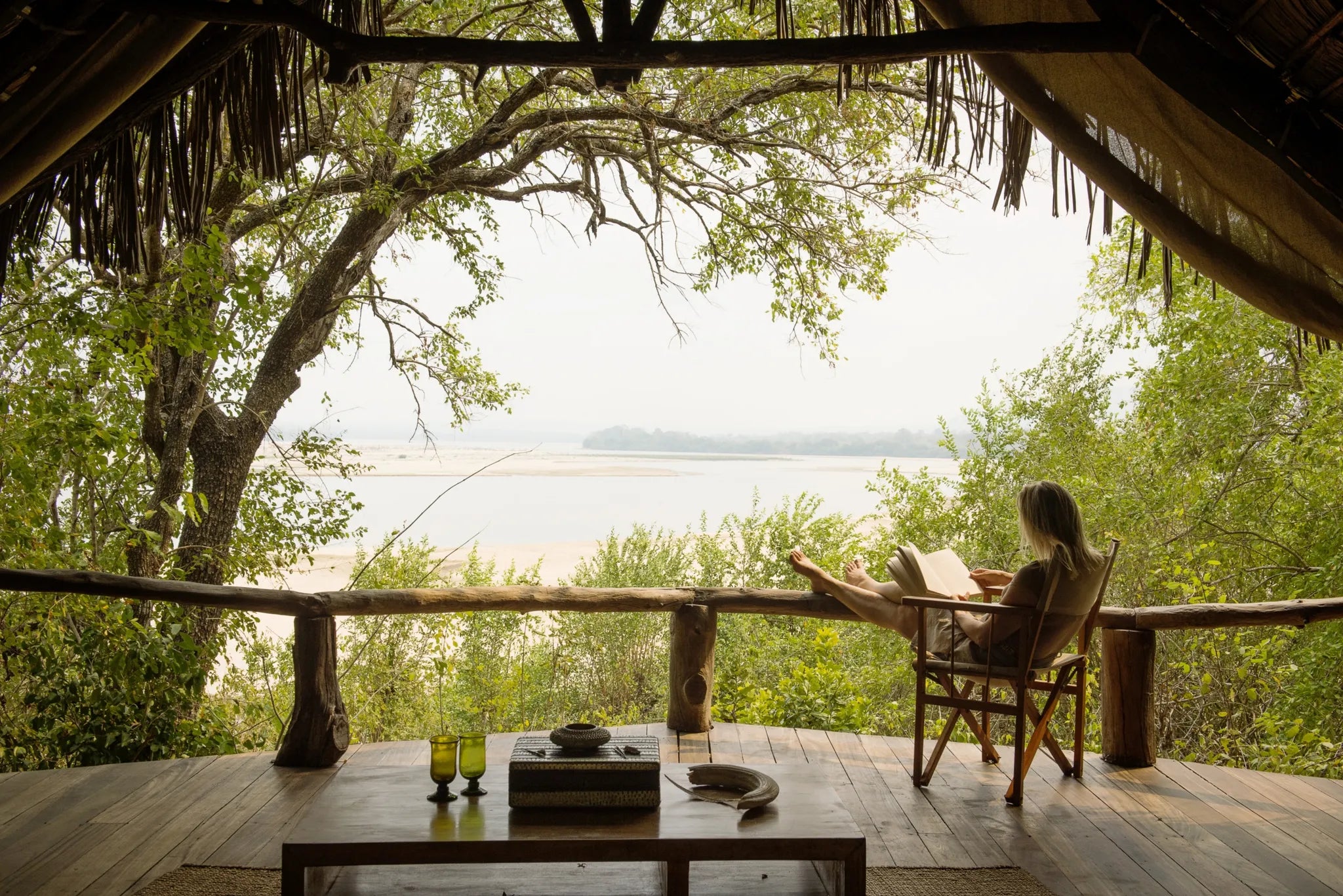 Views from the room at Sand Rivers Selous, Nyerere National Park, Tanzania.
