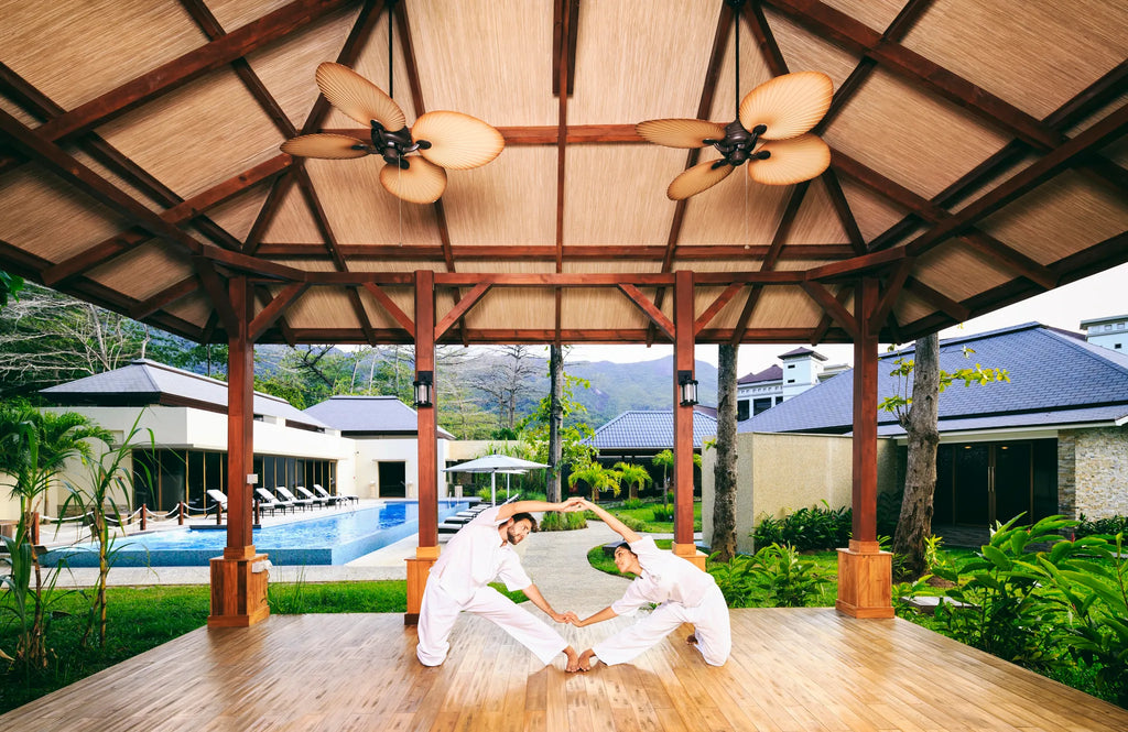 Yoga class at Savoy Seychelles Resort & Spa, Mahe Island, Seychelles.