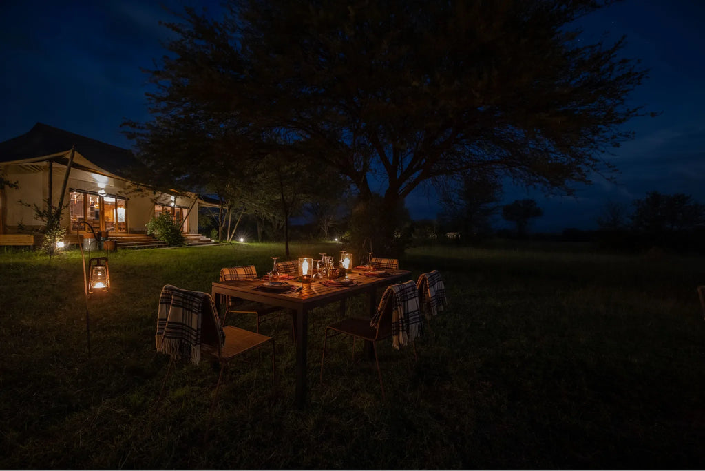 Sayari - dinner under the stars at Sayari, Northern Serengeti, Tanzania.
