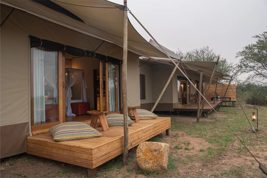 Sayari - Family tent exterior view at Sayari, Northern Serengeti, Tanzania.