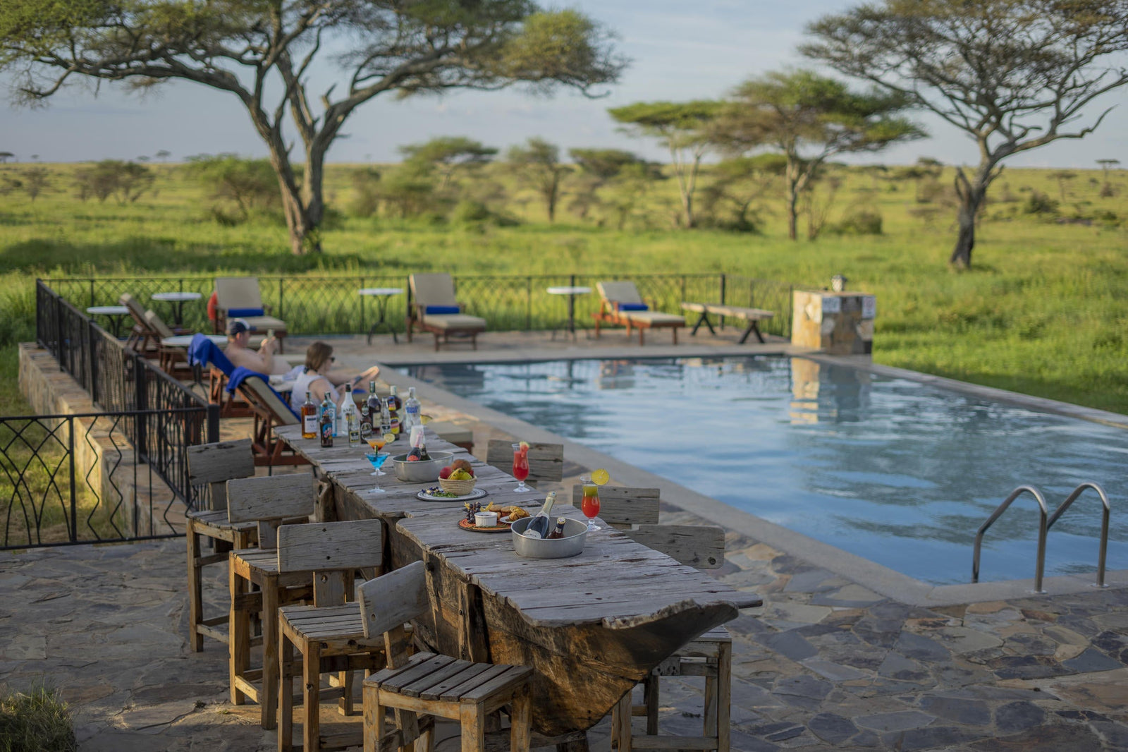 Relaxing Poolside at Serengeti Sametu Camp