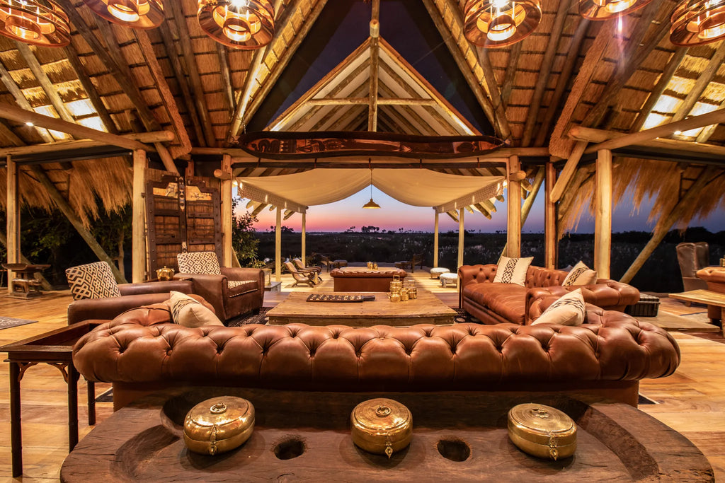 Views at Sunset from Selinda Camp at Selinda Camp, Selinda Reserve, Botswana.