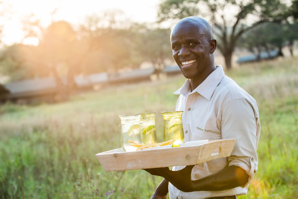 Sundowners at Serengeti Safari Camp North, Northern Serengeti, Tanzania.