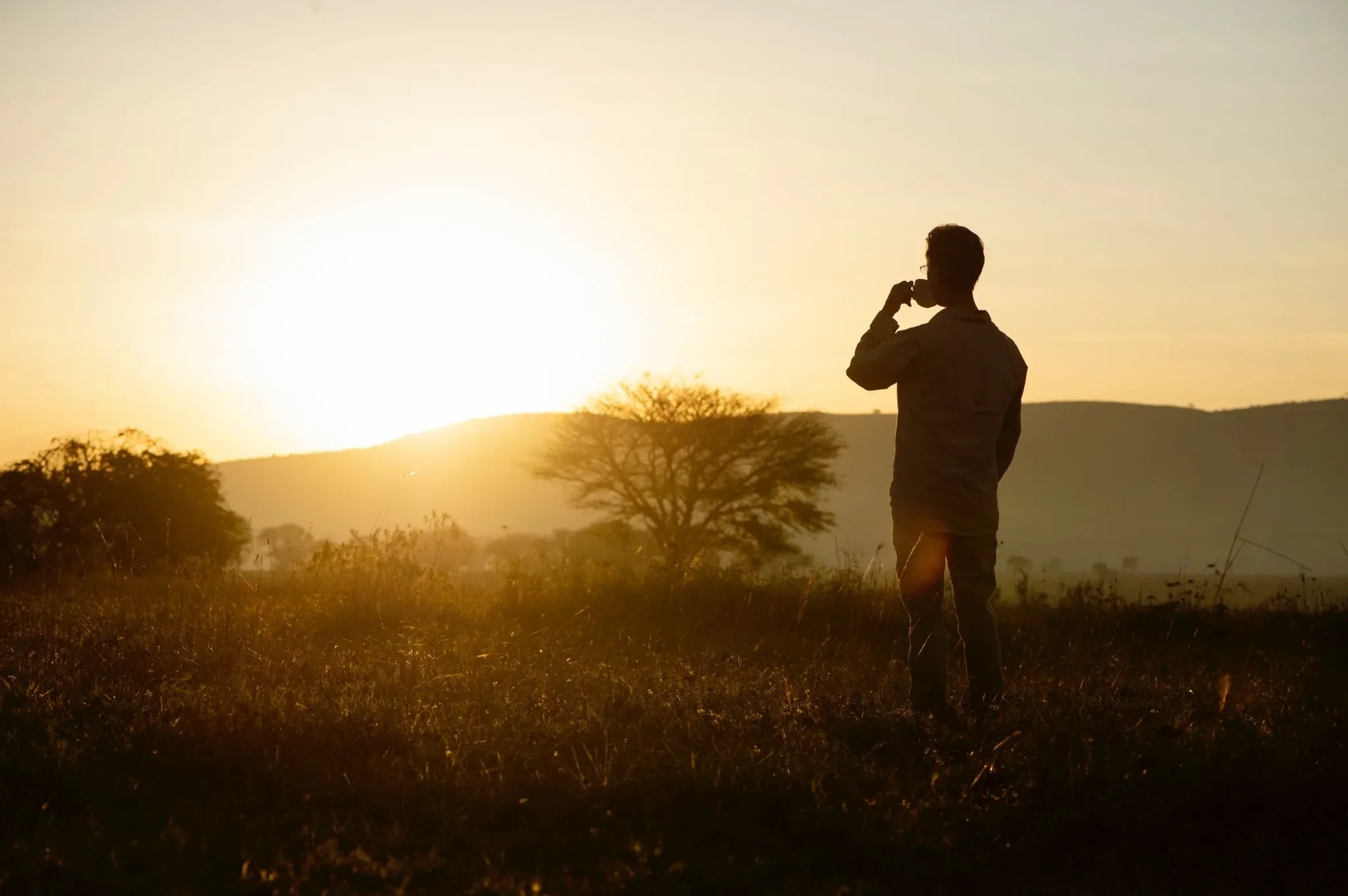 Sunrise copy at Serengeti Safari Camp West, Serengeti Western Corridor, Tanzania.