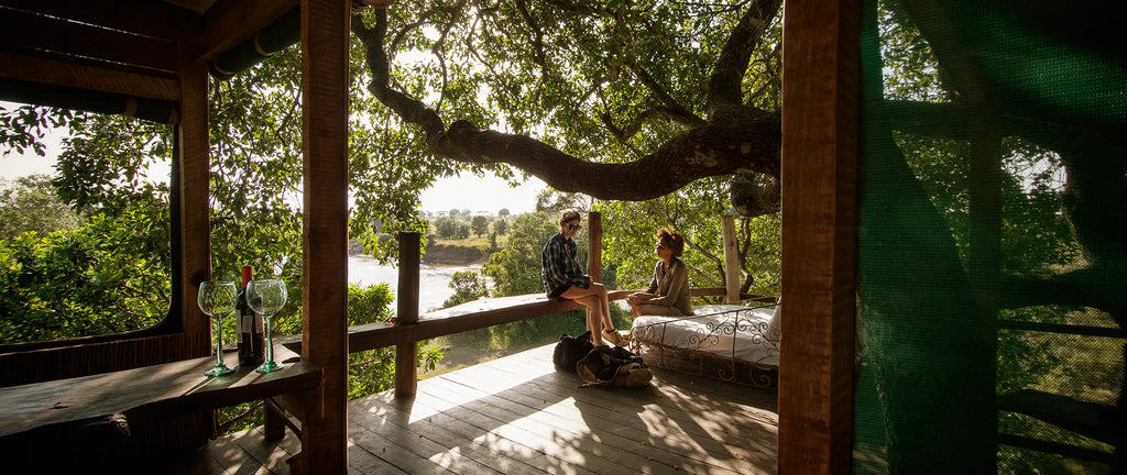 Enjoying a sundowner at Serian The Nest, Mara North Conservancy, Tanzania.
