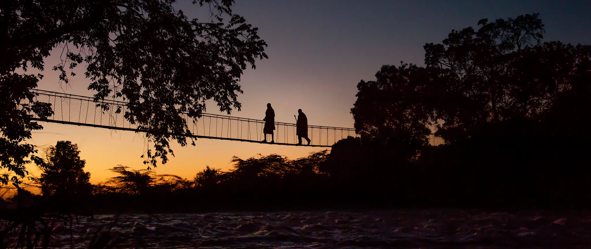 The evening walk to the Treehouse at Serian The Nest, Mara North Conservancy, Tanzania.