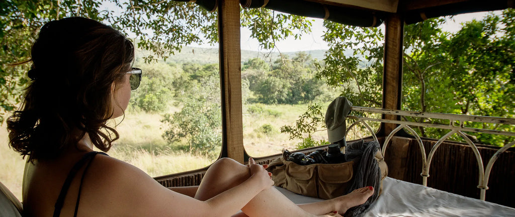 Treehouse interior at Serian The Nest, Mara North Conservancy, Tanzania.