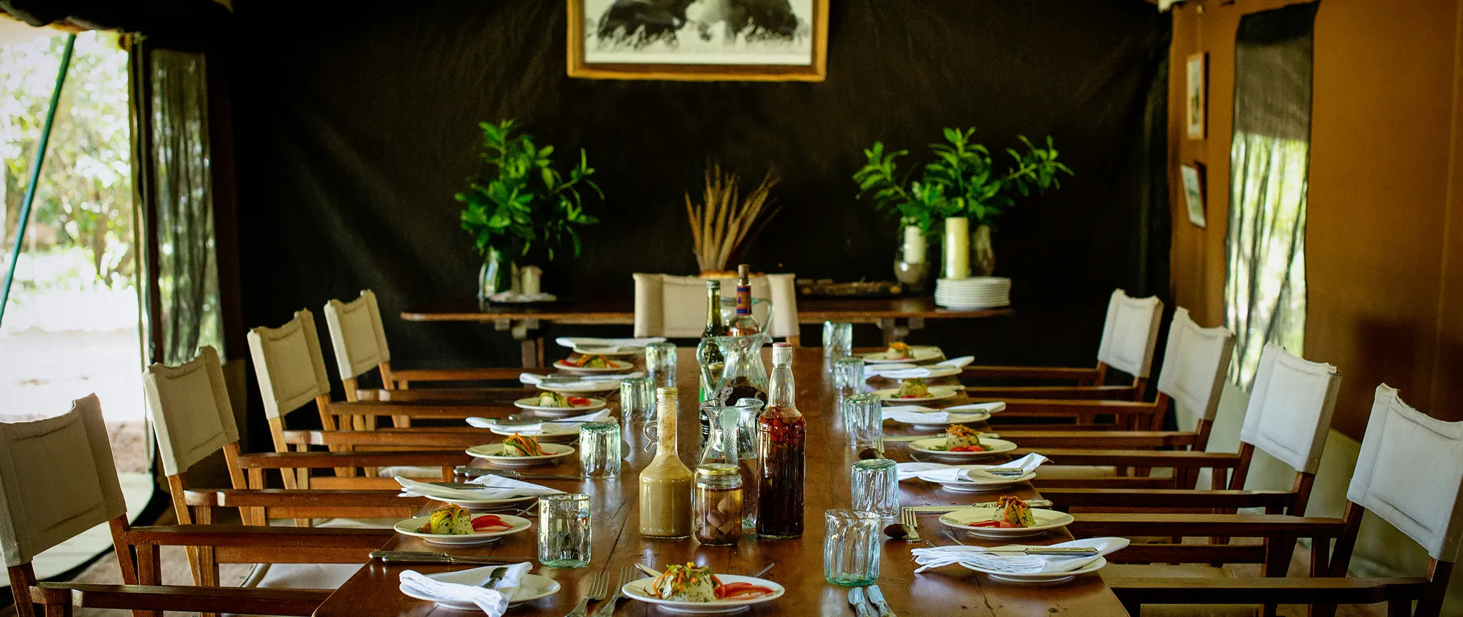 Dining en familia at Serian's Nkorombo, Masai Mara National Reserve, Kenya.