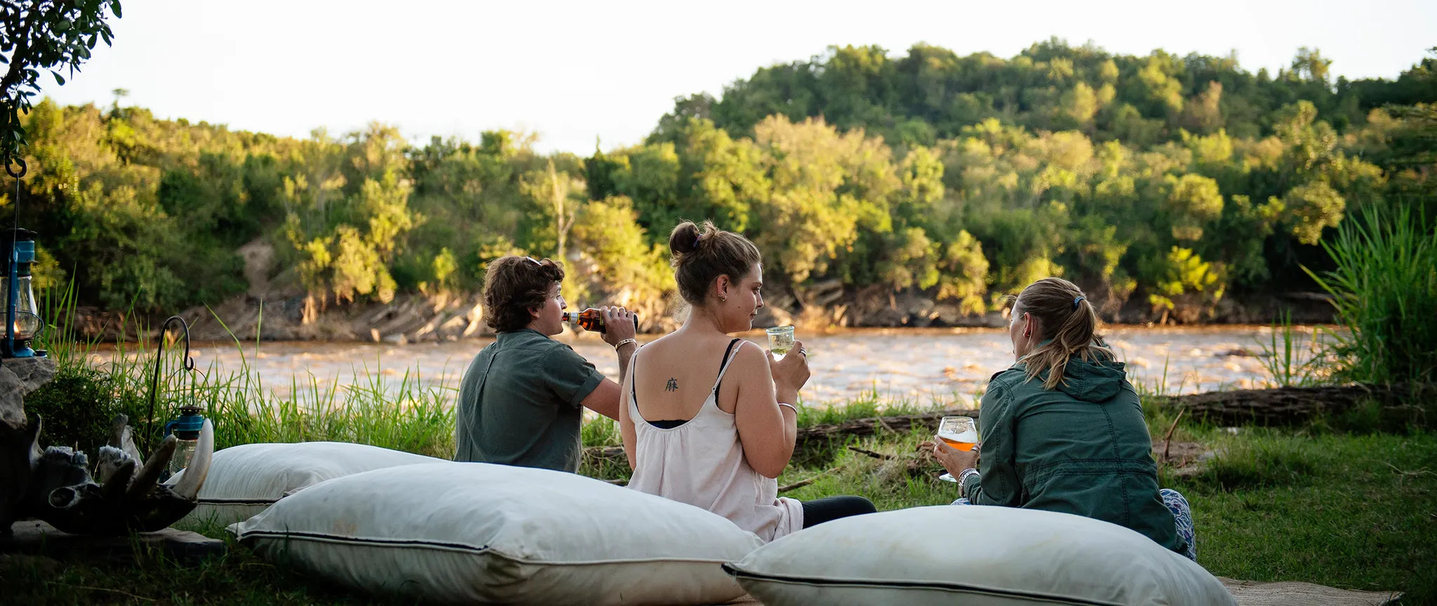Enjoying the river view at Serian's Nkorombo, Masai Mara National Reserve, Kenya.