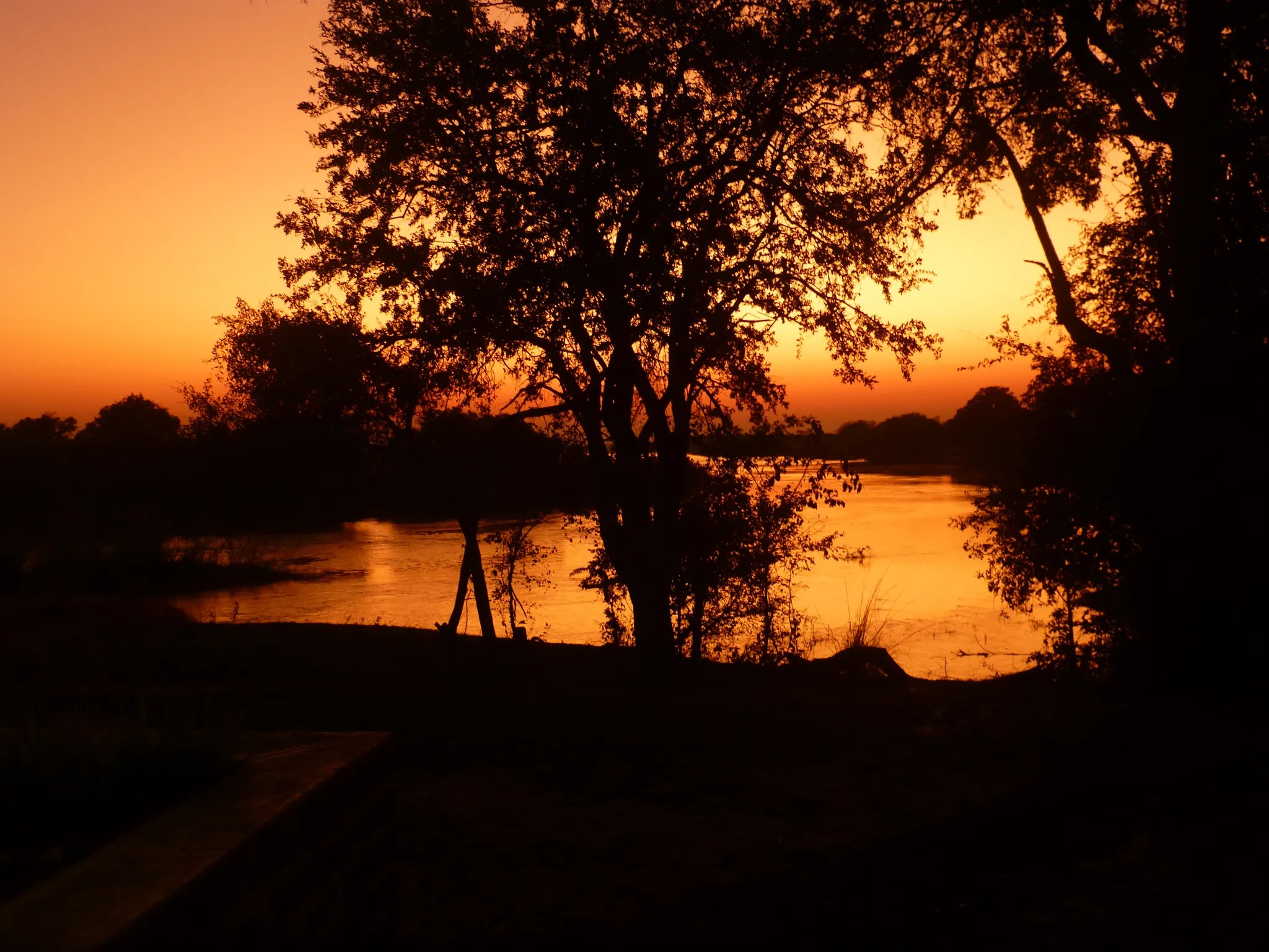 African Sunset at Sian Simba River Lodge, Victoria Falls (Zimbabwe), Zimbabwe.