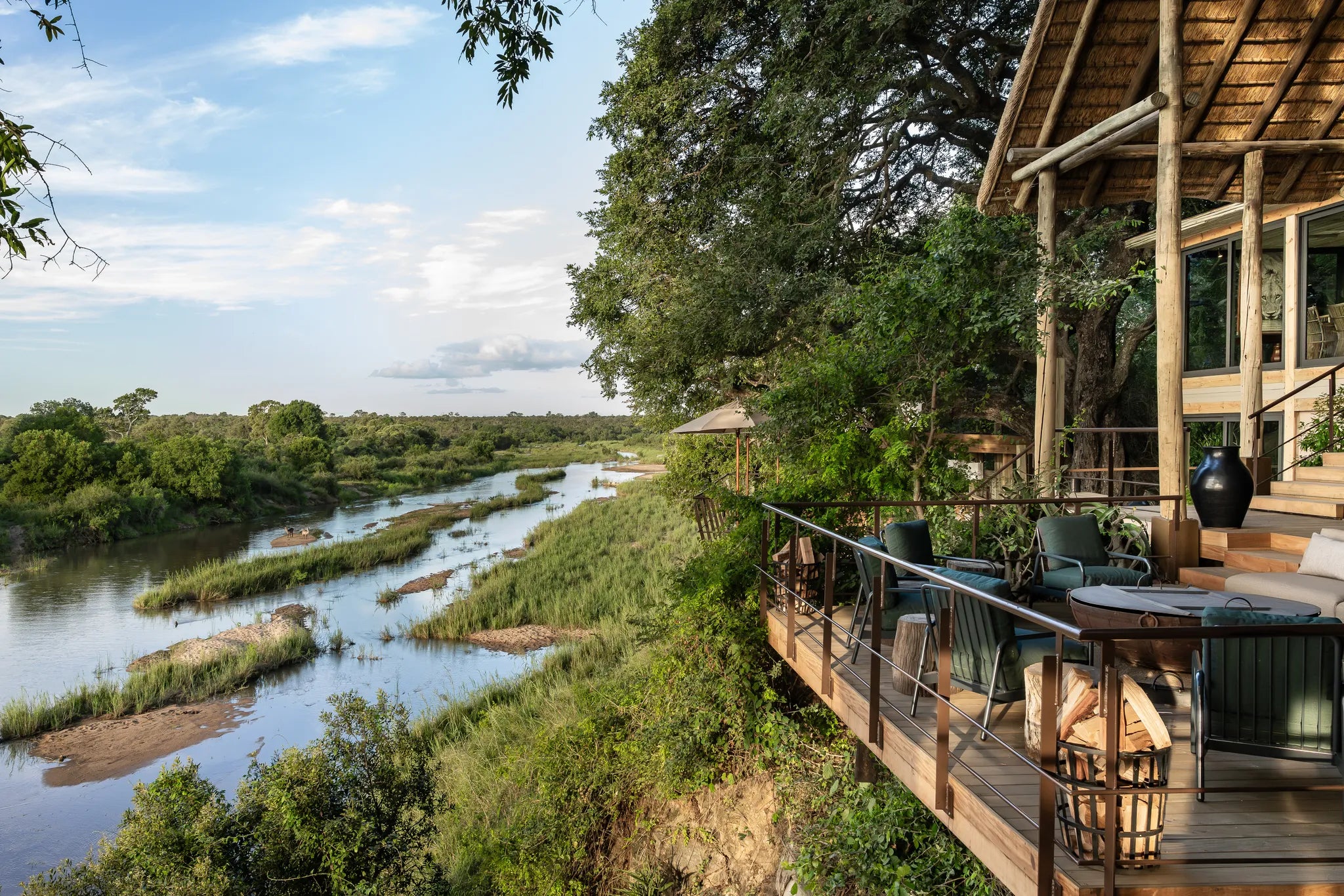Fire Deck at Singita Ebony Lodge, Sabi Sand Nature Reserve, South Africa.