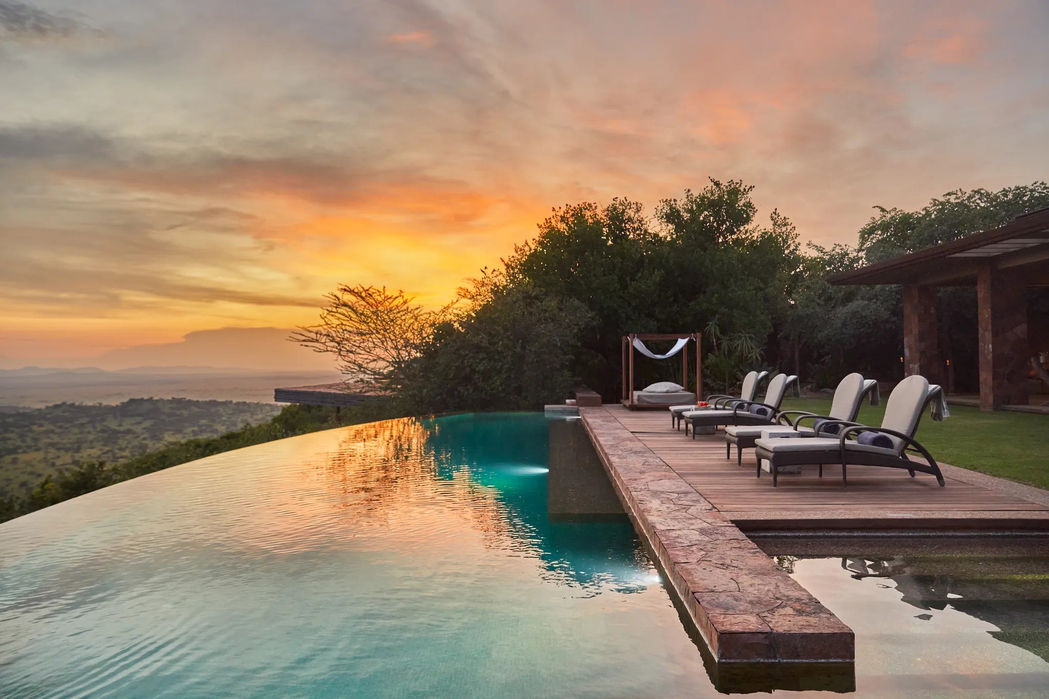 Singita Kilima Swimming Pool at Singita Kilima, Singita Serengeti Grumeti, Tanzania.