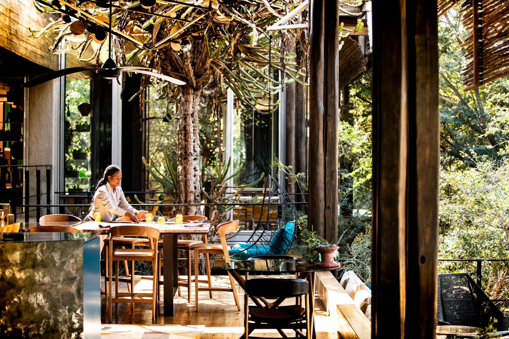 Singita Sweni Lodge Outdoor Dining at Singita Sweni Lodge, Kruger National Park, South Africa.