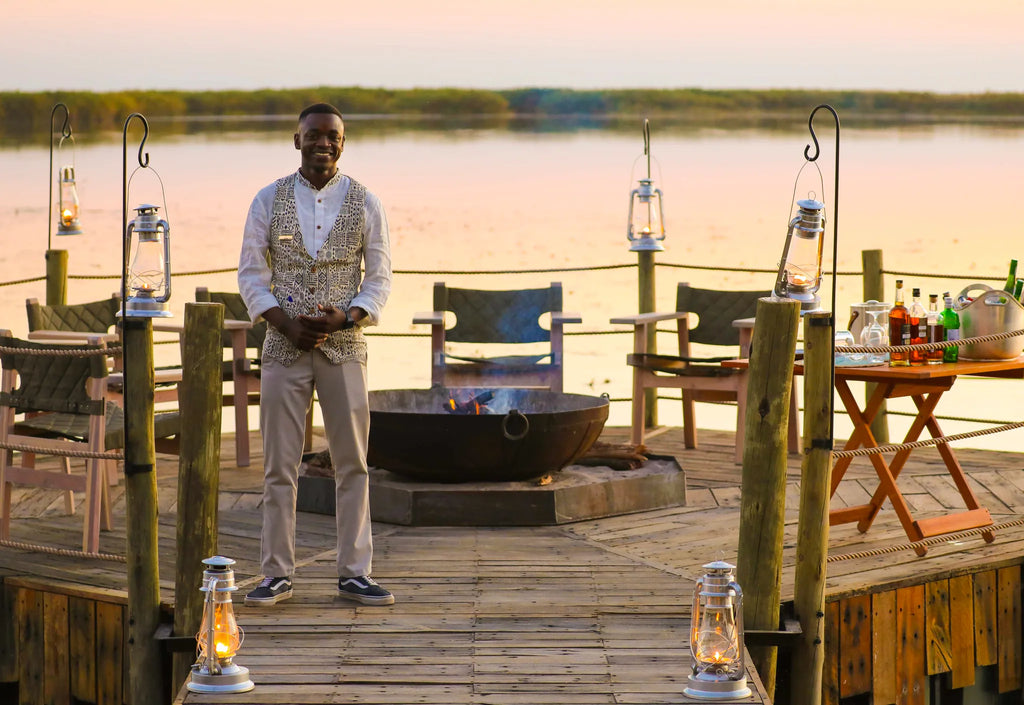 Sitatunga Private Island Fire Pit at Sitatunga Private Island, Ng12 Concession, Botswana.