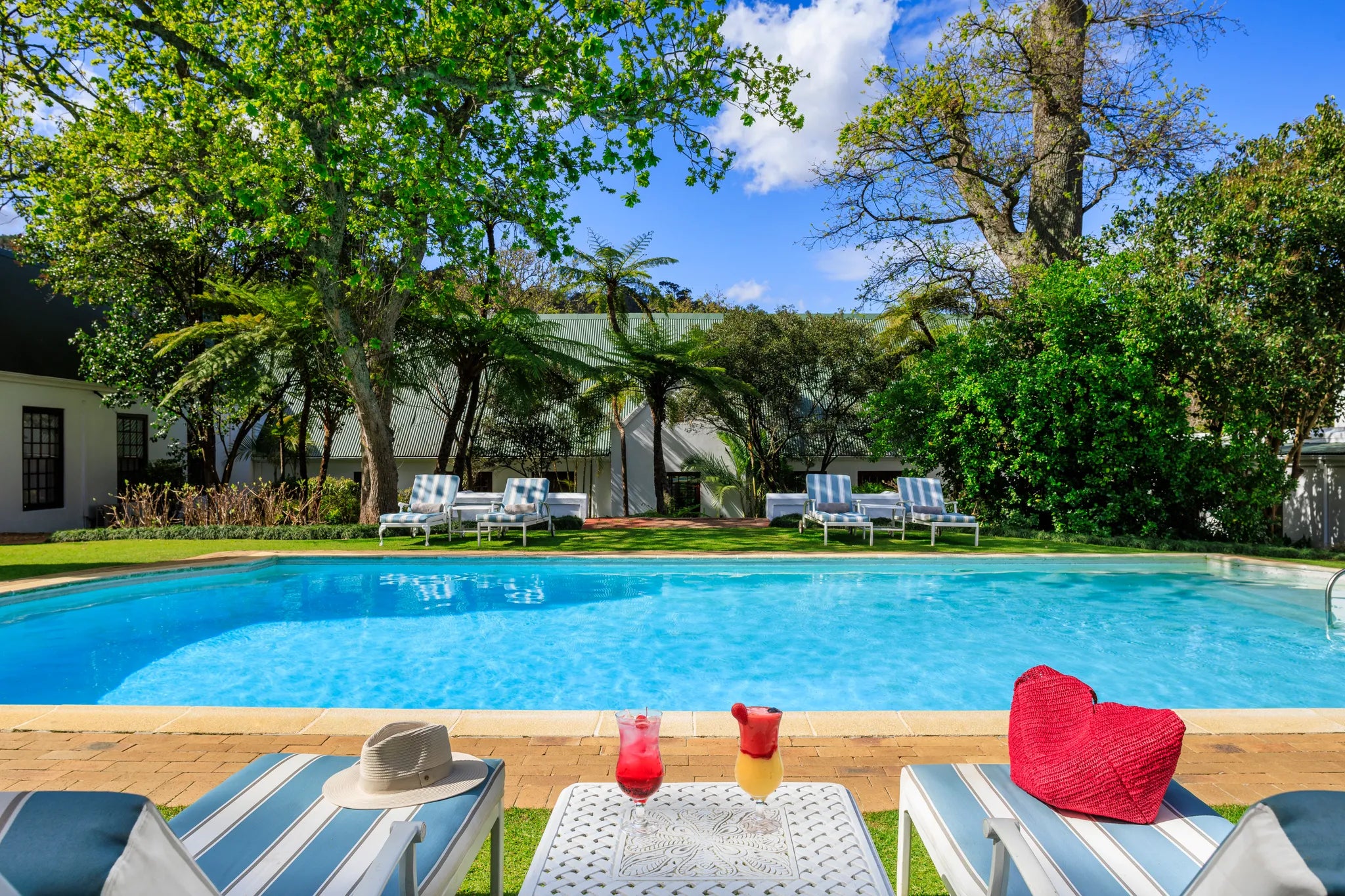 Heated Swimming Pool at The Cellars Hohenort, Cape Town, South Africa.