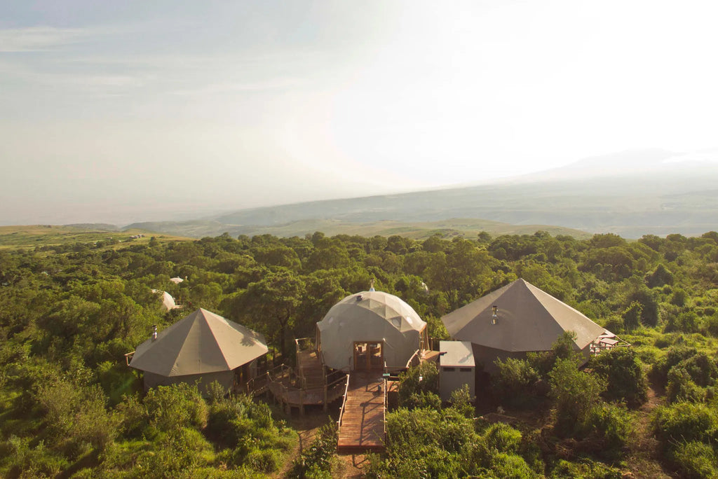 The Highlands - Aerial View of the Main Area at The Highlands, Ngorongoro Crater, Tanzania.