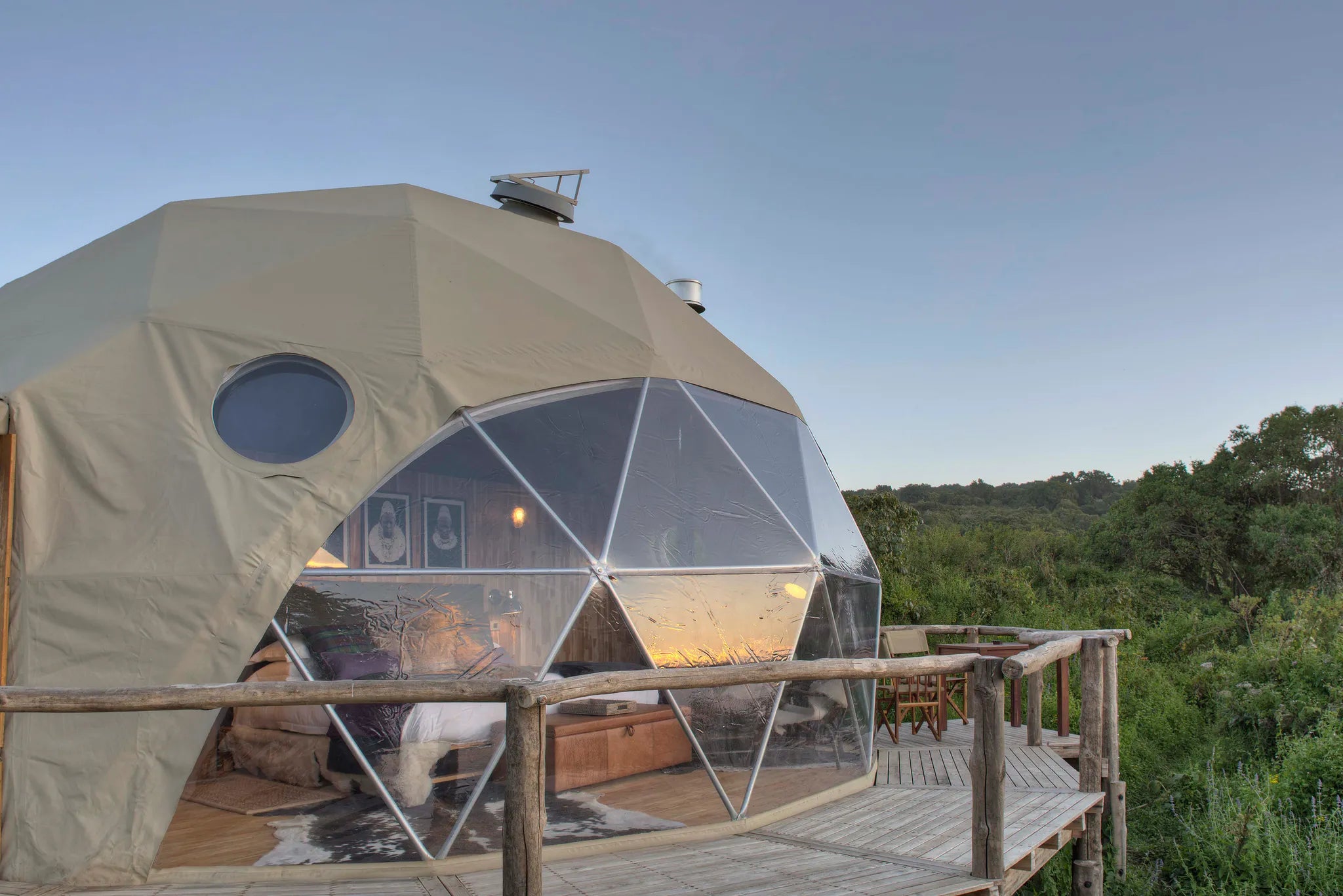 The Highlands - Exterior of Done Tent, Showing Off the Deck and Views into the Forest at The Highlands, Ngorongoro Crater,...