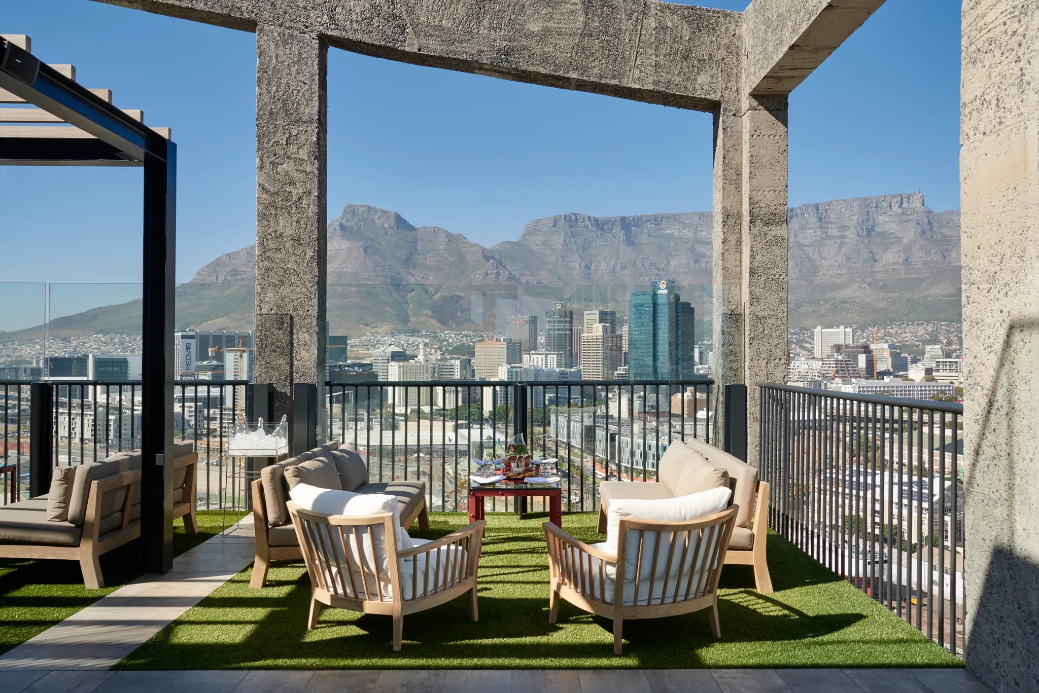 Rooftop Dining at The Silo Hotel, Cape Town, South Africa.