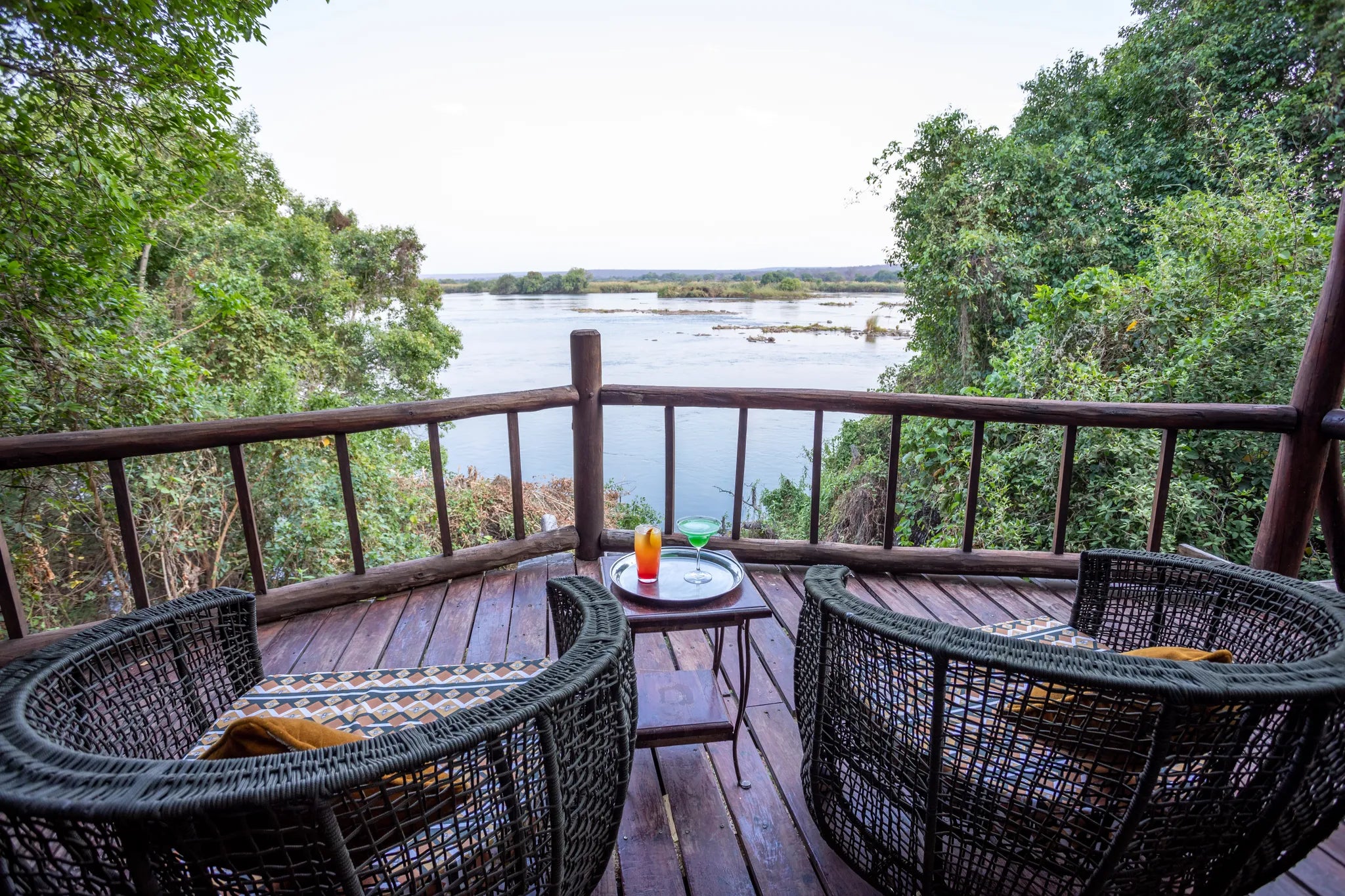 Afternoon Cocktail in Room at Tintswalo Siankaba, Victoria Falls (Zambia), Zambia.