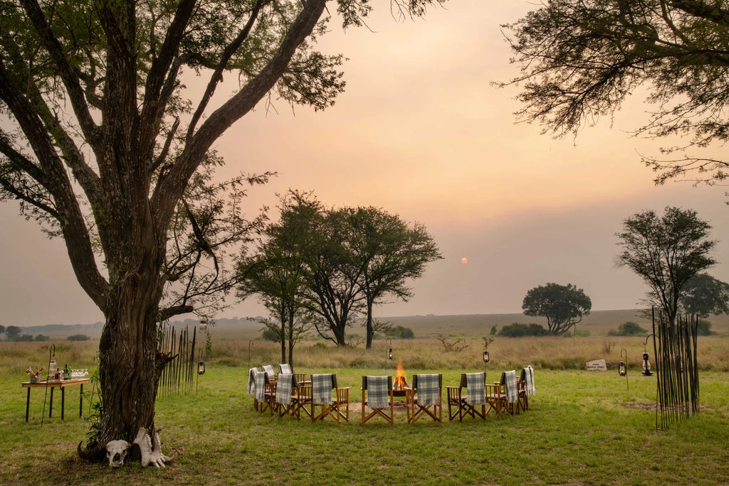 Ubuntu Camp - Sundowner setup at Ubuntu Migration Camp - North (June - Nov), Northern Serengeti, Tanzania.