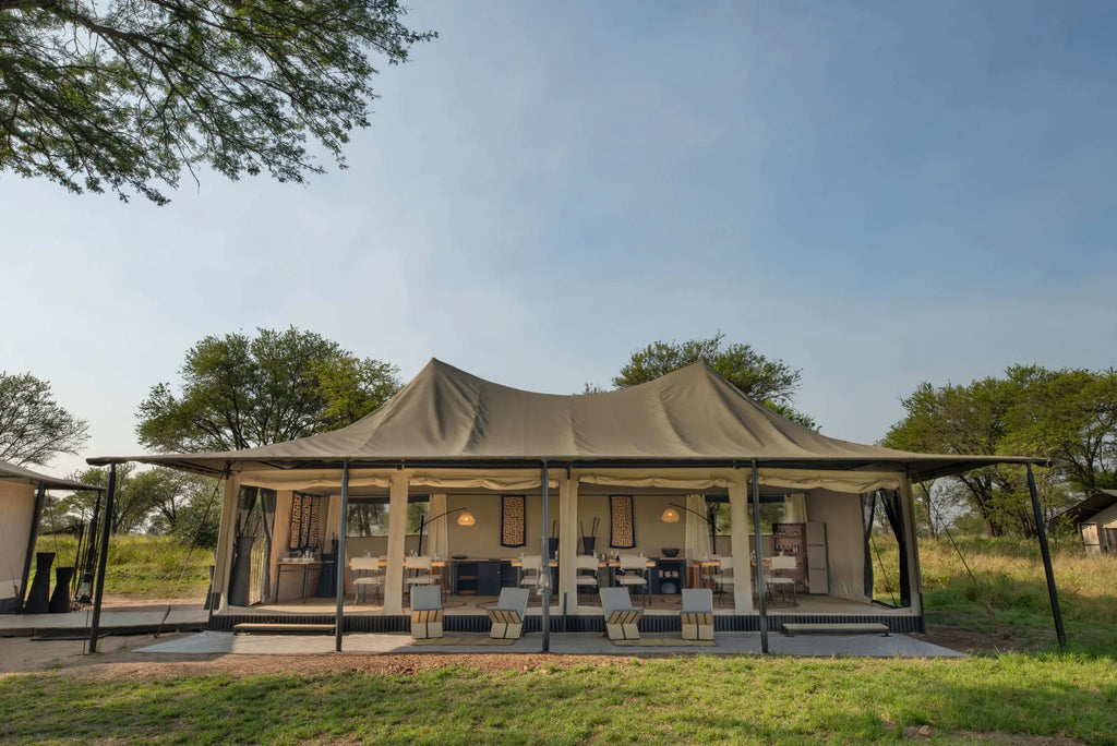 Ubuntu Camp - Main area exterior at Ubuntu Migration Camp - South (Dec - Mar), Southern Serengeti, Tanzania.