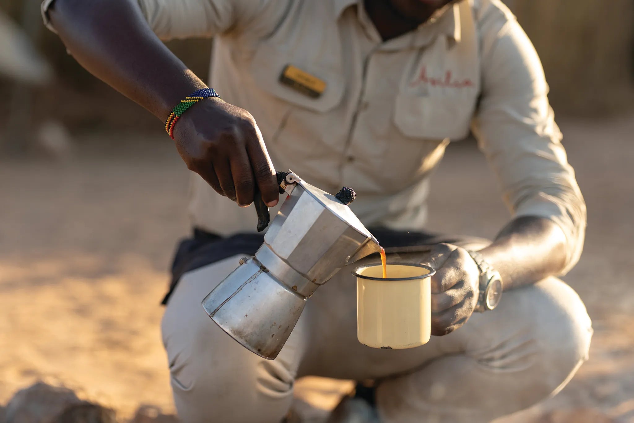 Usangu Expedition Camp - Coffee by the Campfire at Usangu Expedition Camp, Ruaha National Park, Tanzania.