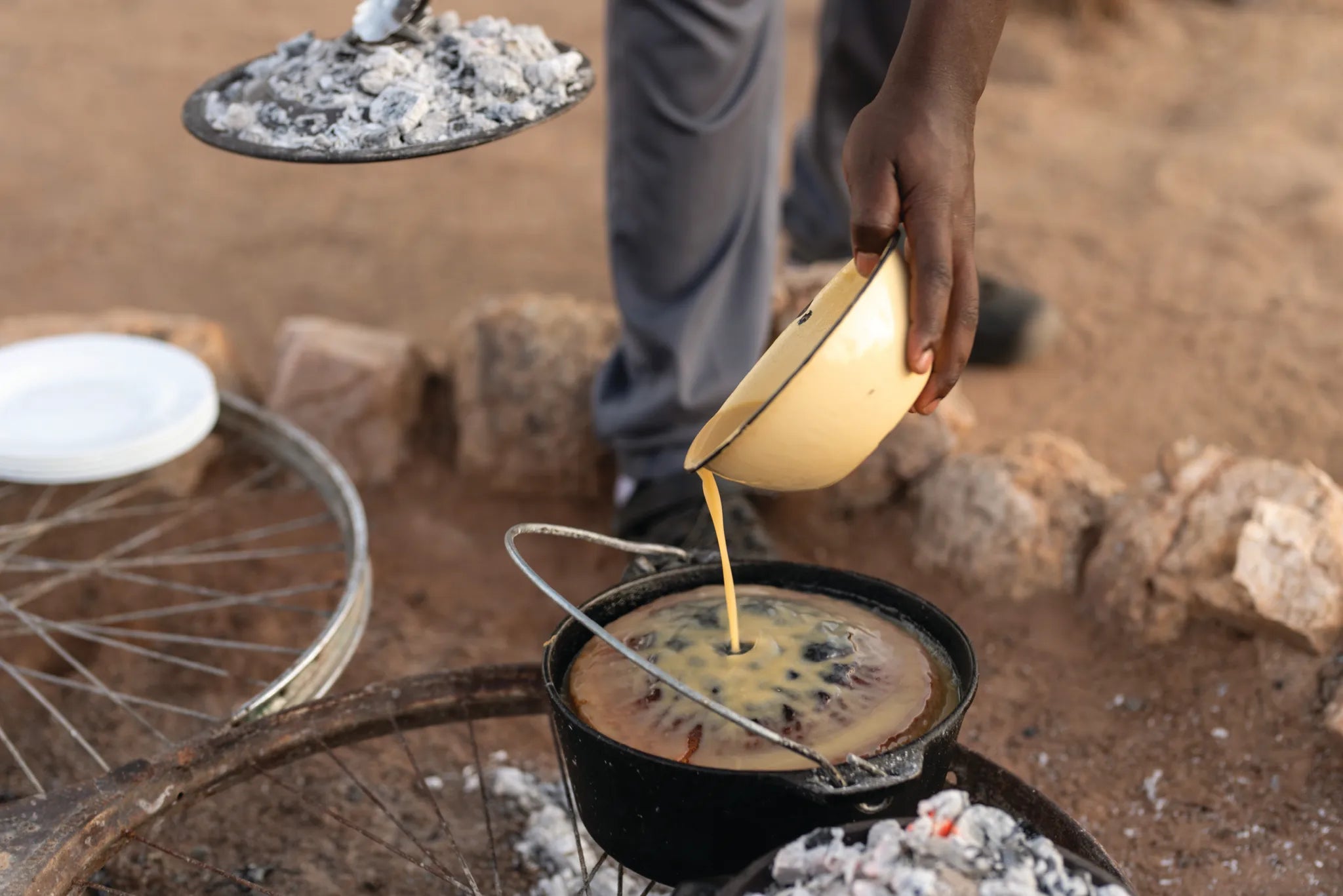 Usangu Expedition Camp - Pudding by the Campfire at Usangu Expedition Camp, Ruaha National Park, Tanzania.