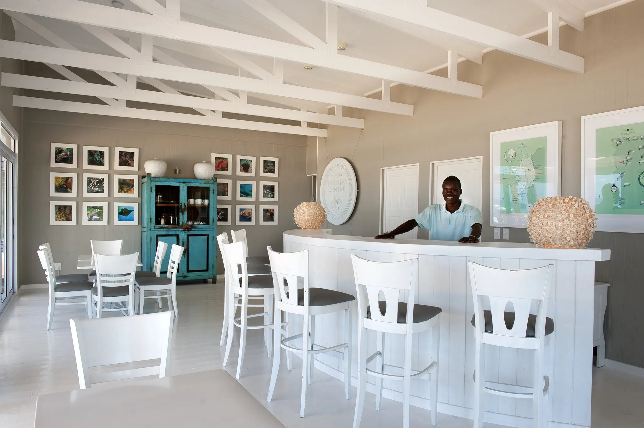 Bar area at White Pearl Resorts Ponta Mamoli, Ponta Mamoli, Mozambique.