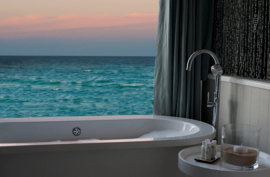 Bath with ocean views at White Pearl Resorts Ponta Mamoli, Ponta Mamoli, Mozambique.