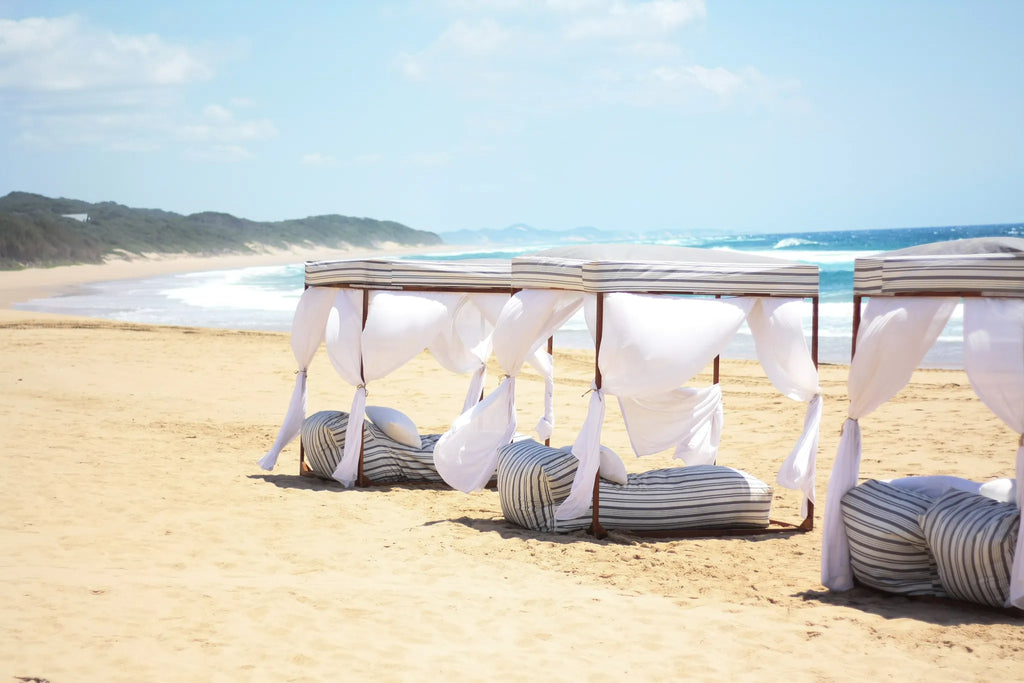 Beach Beds at White Pearl Resorts Ponta Mamoli, Ponta Mamoli, Mozambique.