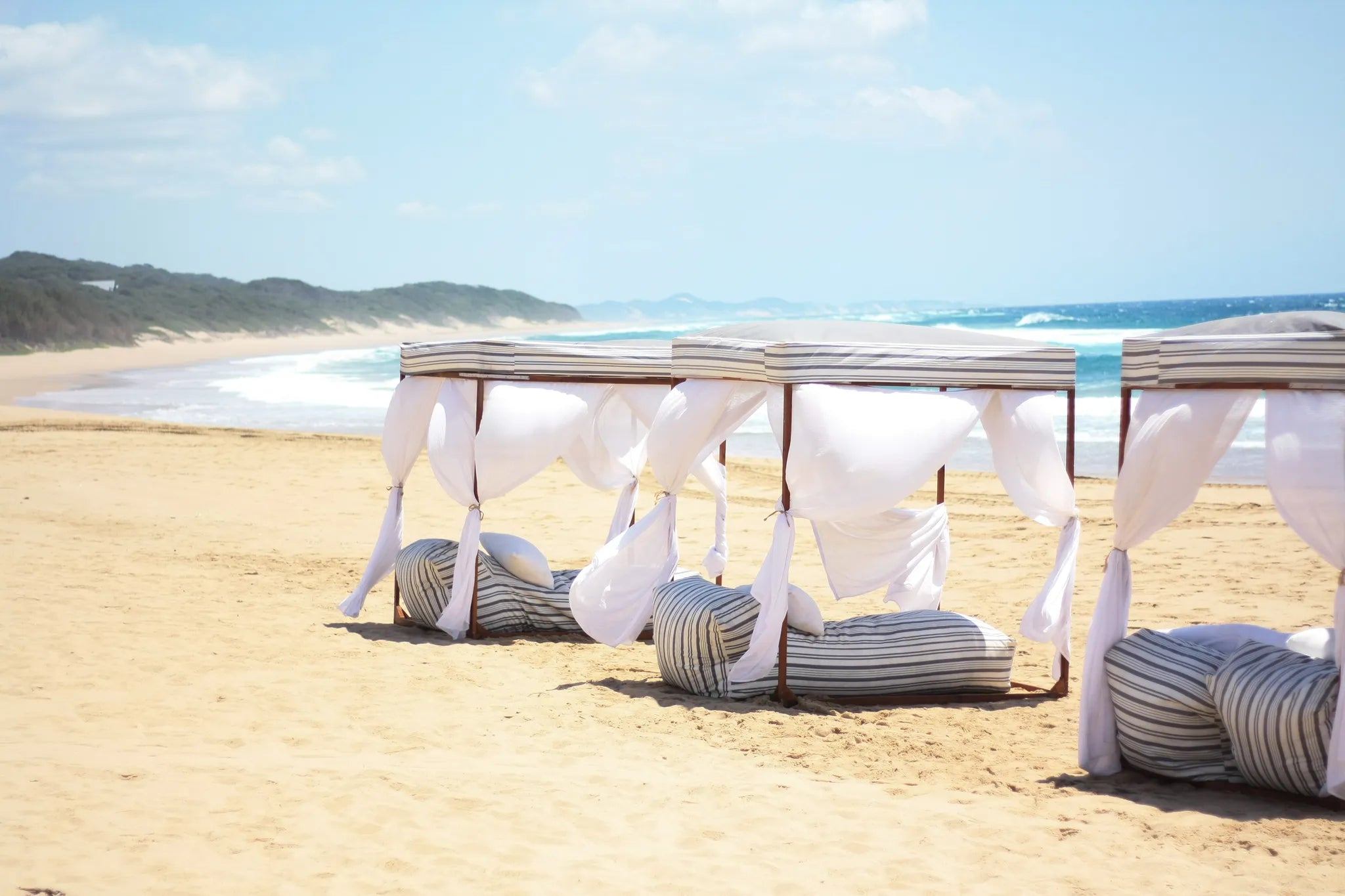 Beach Beds at White Pearl Resorts Ponta Mamoli, Ponta Mamoli, Mozambique.