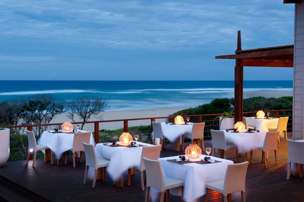Al fresco dining at White Pearl Resorts Ponta Mamoli, Ponta Mamoli, Mozambique.