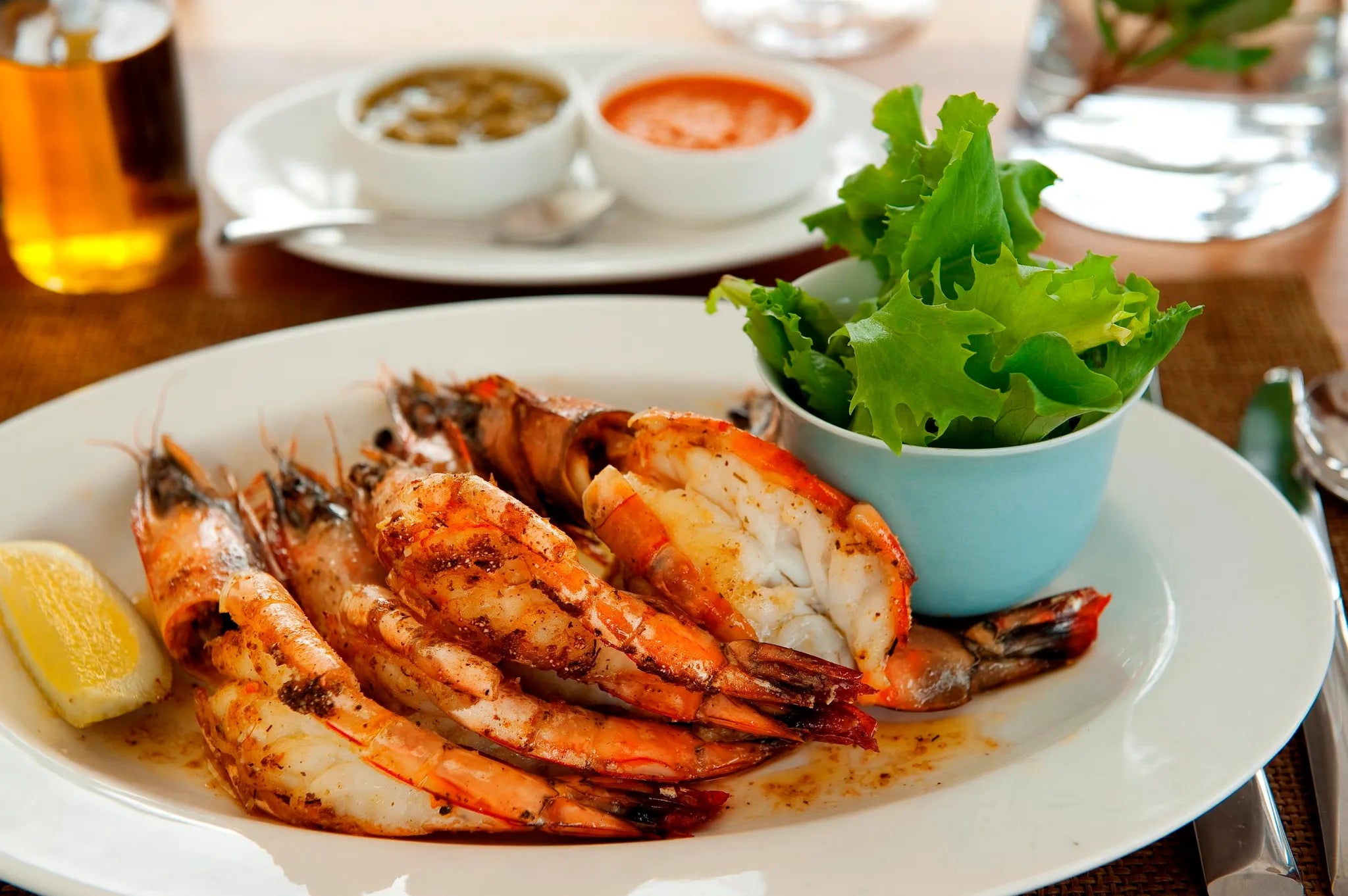 Lime and Whiskey Prawns at White Pearl Resorts Ponta Mamoli, Ponta Mamoli, Mozambique.
