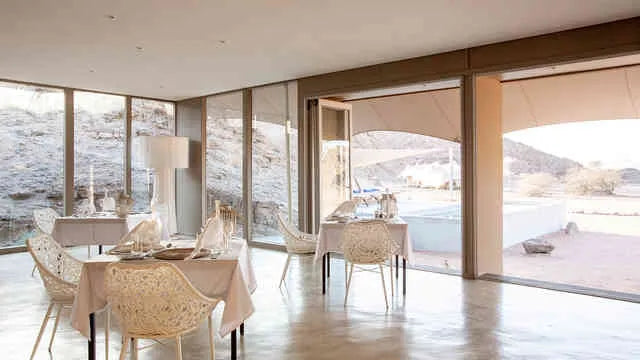 Wilderness Hoanib Skeleton Coast Camp at Wild Camping Hoanib, Hoanib River, Namibia.