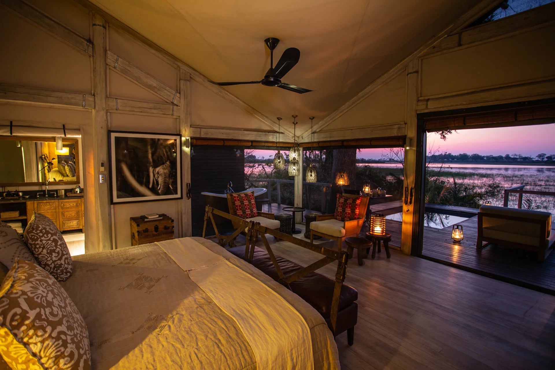 Wilderness Abu Camp at Wilderness Abu Camp, Okavango Delta, Botswana.