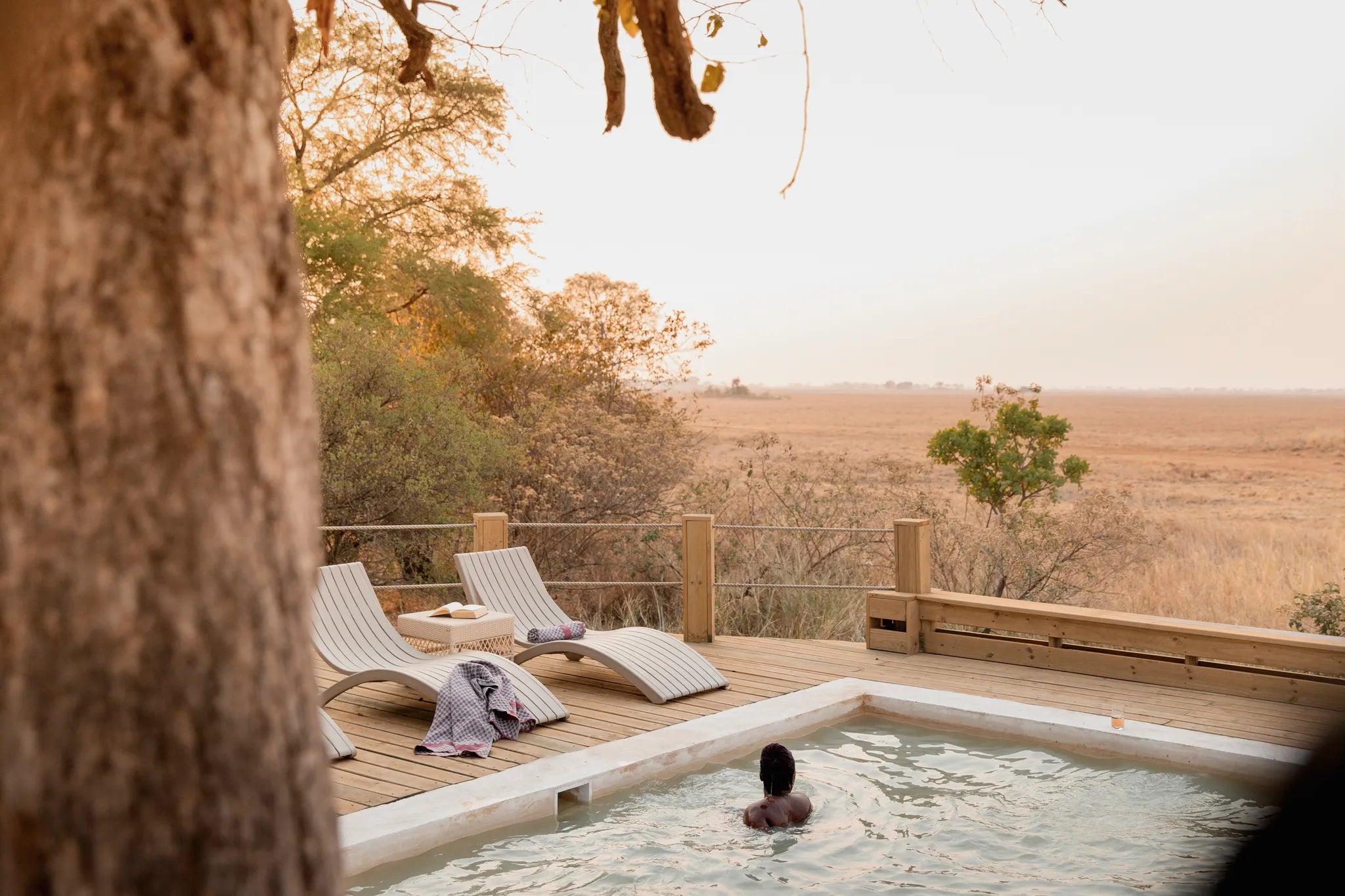 Busanga Bush Camp at Wilderness Busanga Bush Camp, Northern Kafue, Zambia.