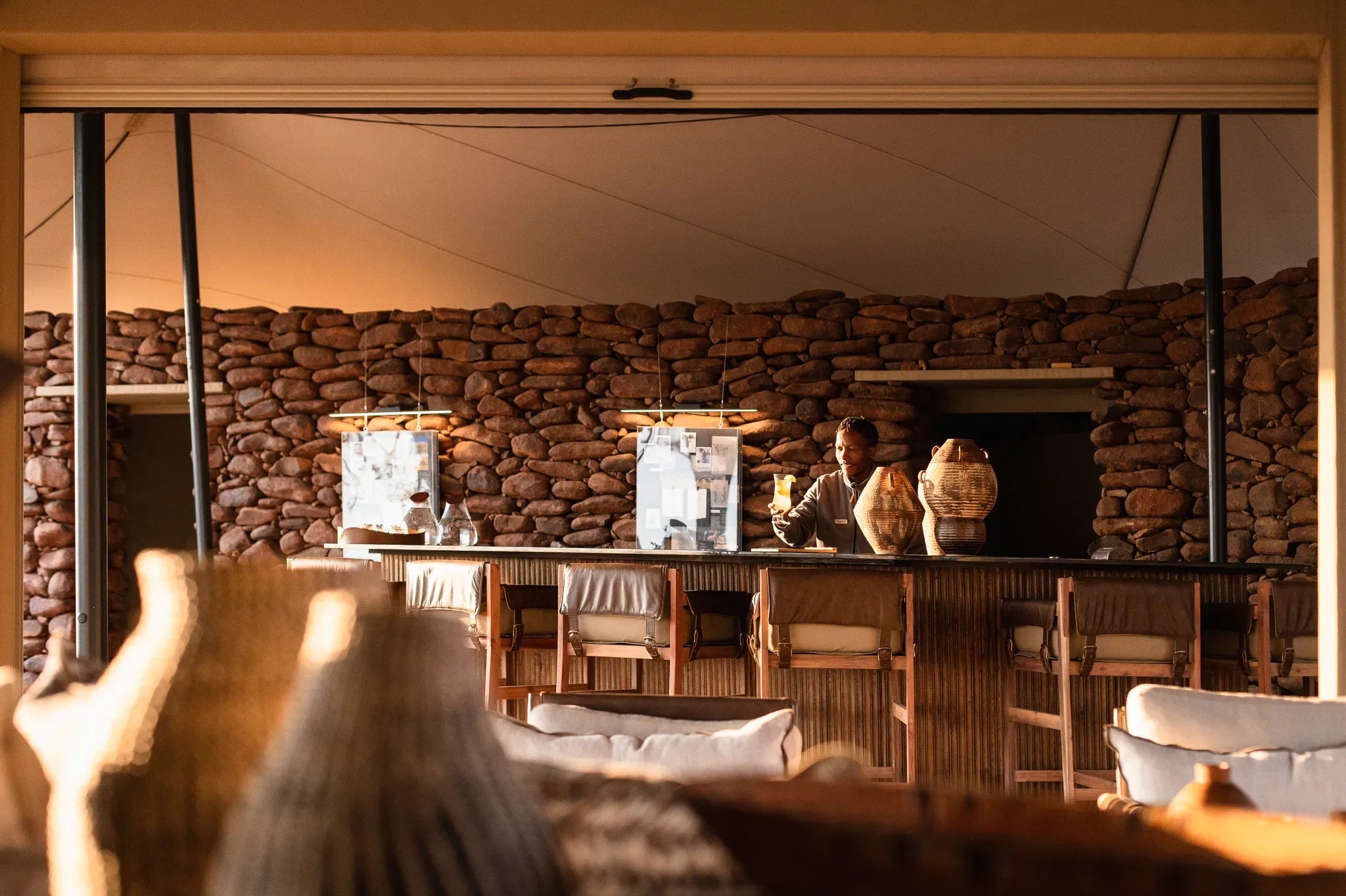 Wilderness Desert Rhino Camp at Wilderness Desert Rhino Camp, Palmwag, Namibia.