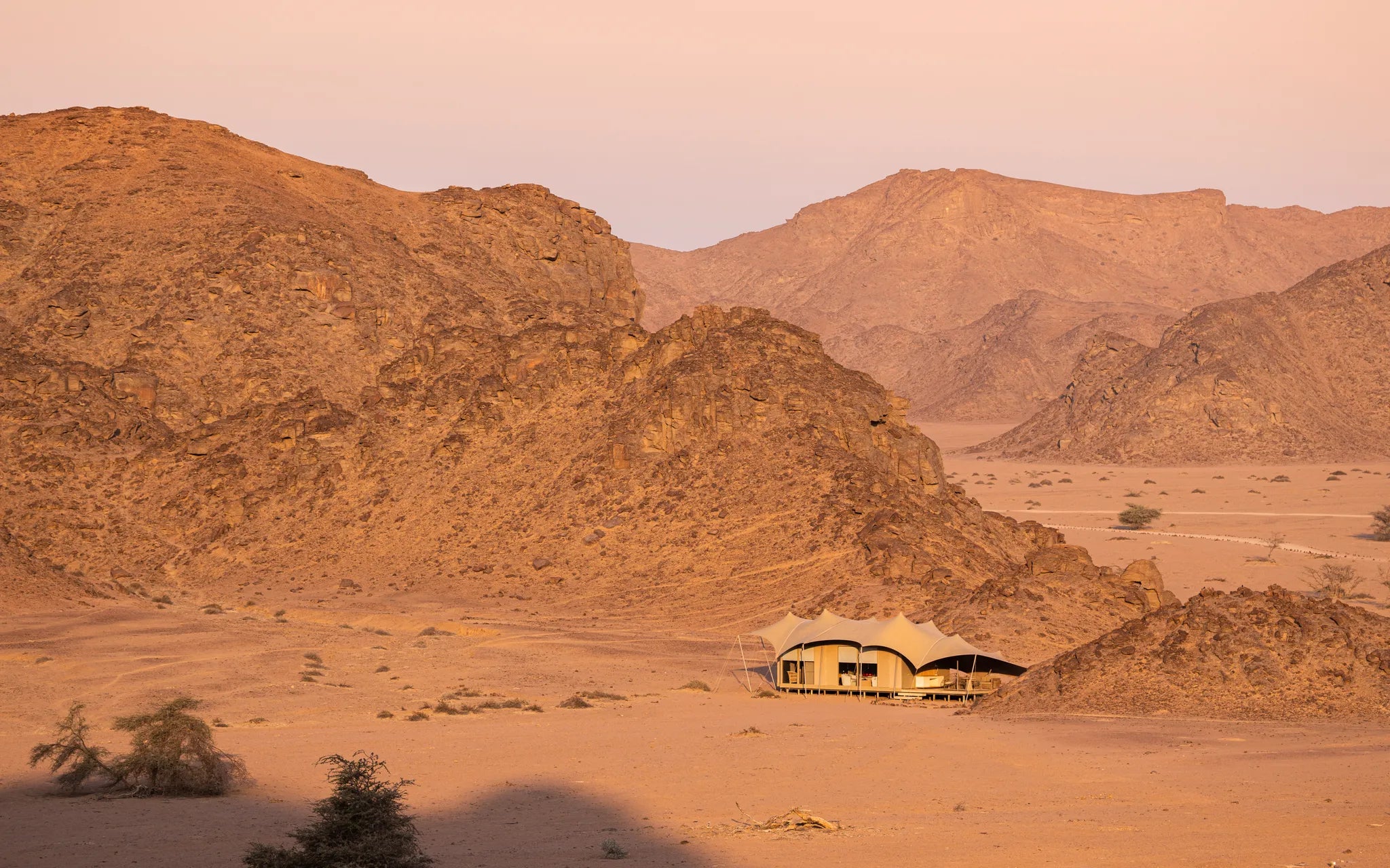 Wilderness Hoanib Skeleton Coast Camp at Wilderness Hoanib Skeleton Coast Camp, Hoanib River, Namibia.
