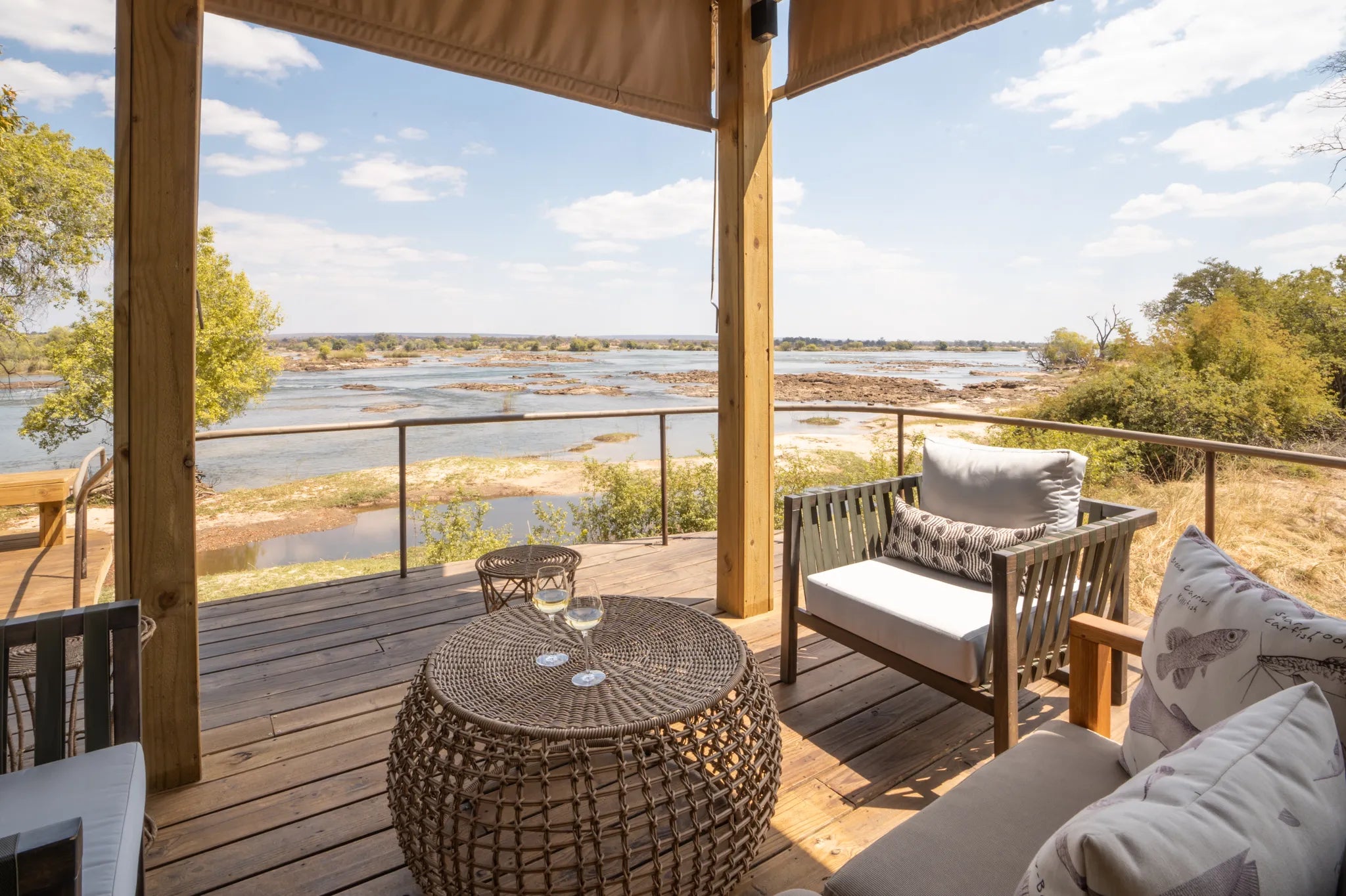 Toka Leya Camp at Wilderness Toka Leya, Livingstone, Zambia.