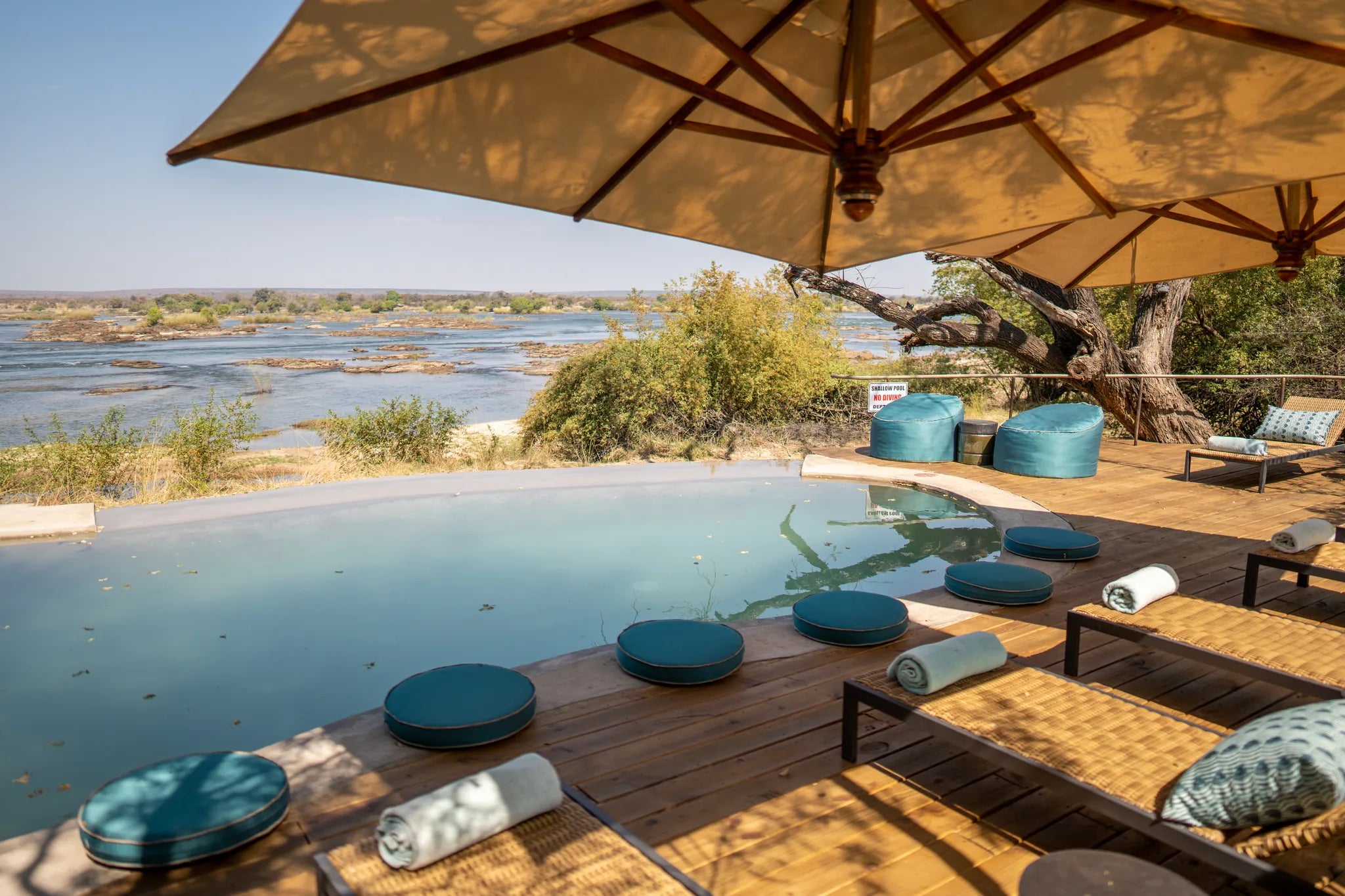 Toka Leya Camp at Wilderness Toka Leya, Livingstone, Zambia.