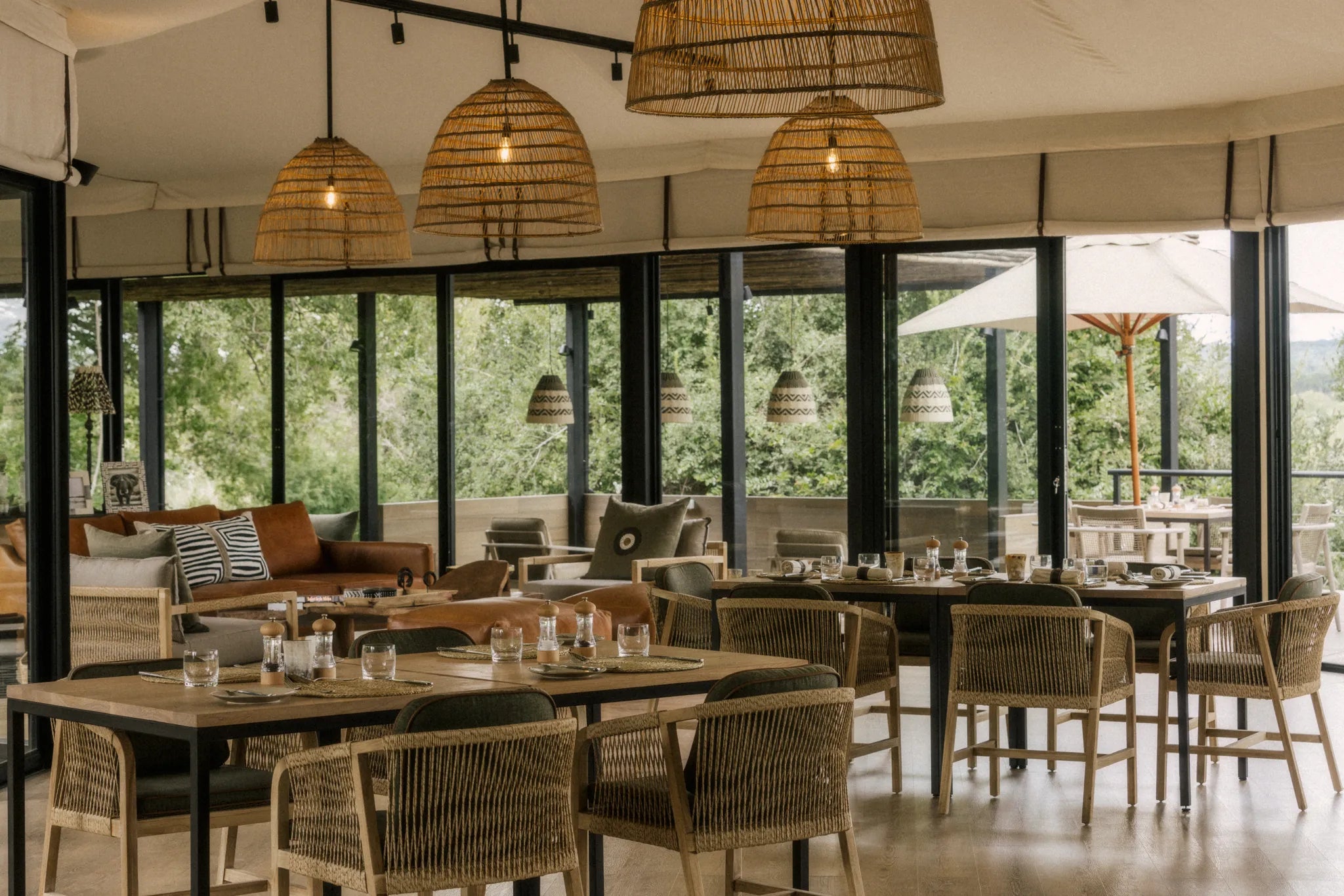 Dining Area at Zambezi Sands by Batoka, Victoria Falls (Zimbabwe), Zimbabwe.