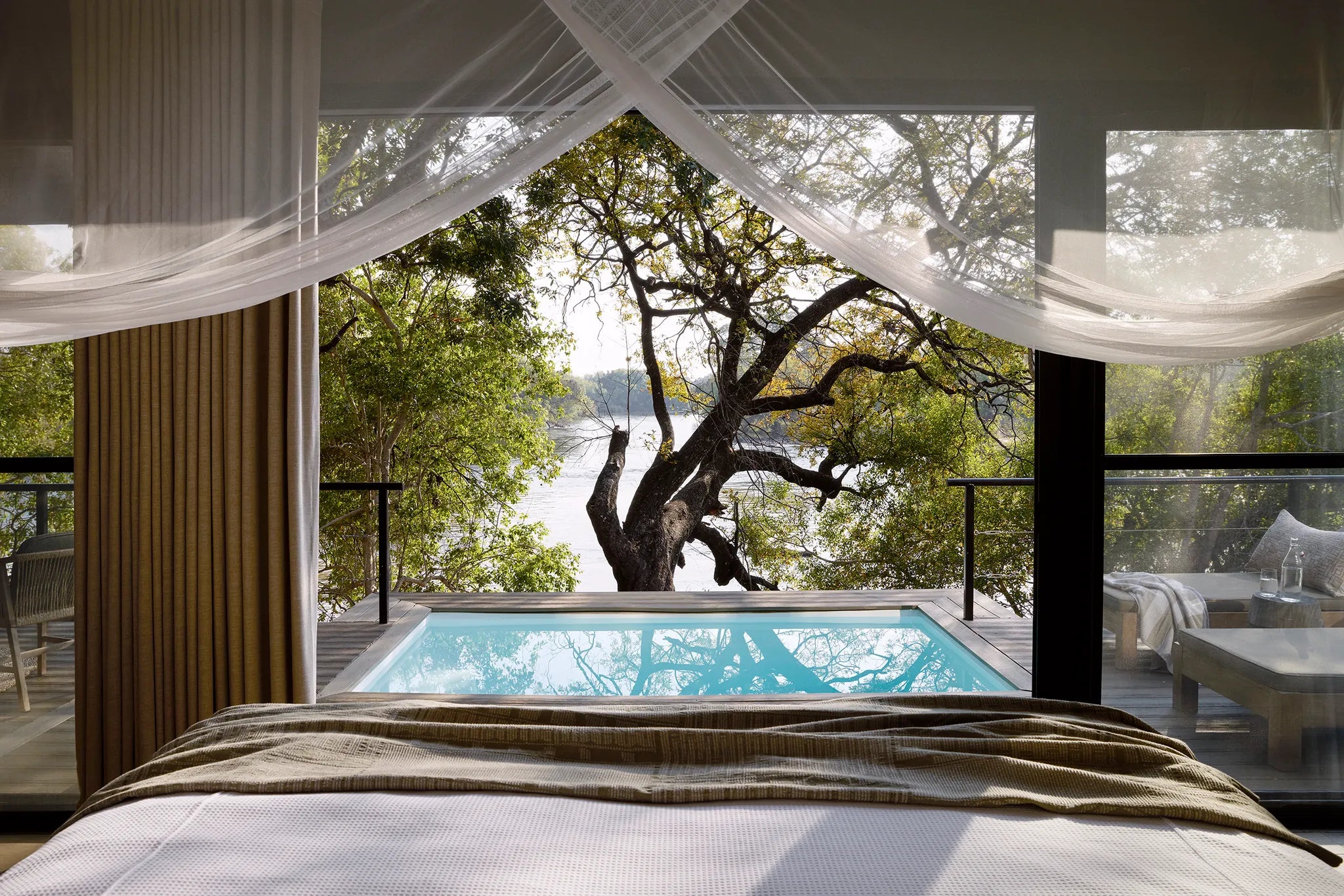 Luxury Tented Pool  Suite at Zambezi Sands by Batoka, Victoria Falls (Zimbabwe), Zimbabwe.