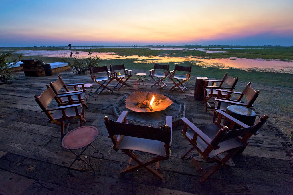 Evenings around the Fire at Zarafa Camp, Selinda Reserve, Botswana.
