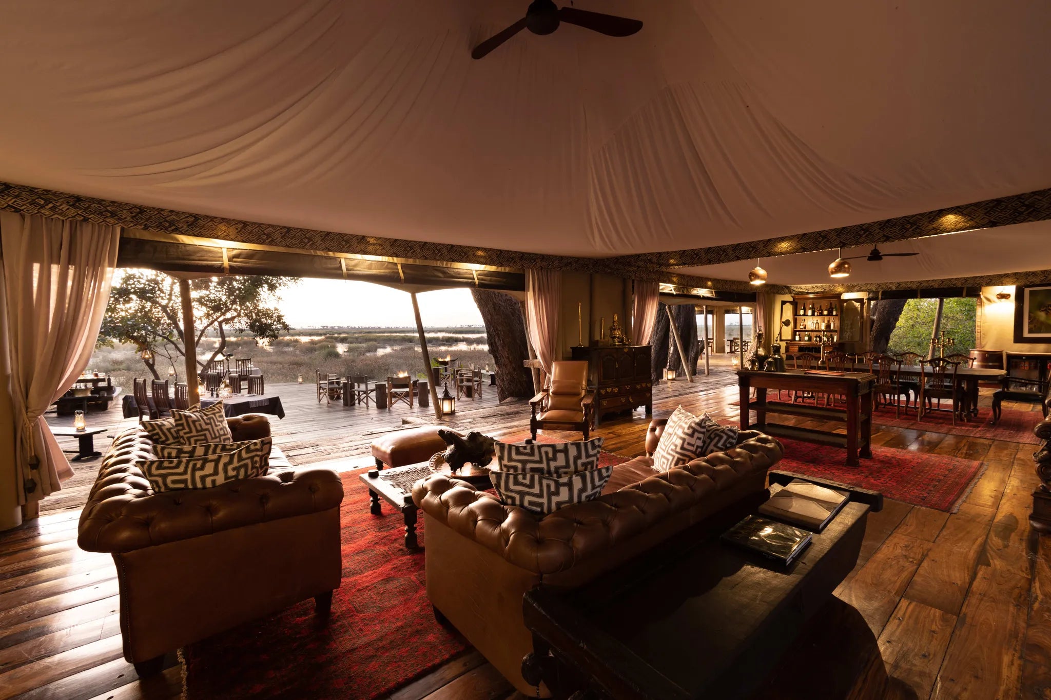 Zarafa Camp - Main area at Zarafa Camp, Selinda Reserve, Botswana.