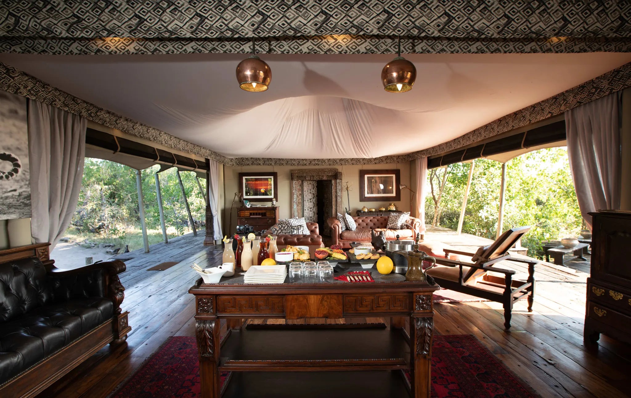 Zarafa Camp - Main area at Zarafa Camp, Selinda Reserve, Botswana.