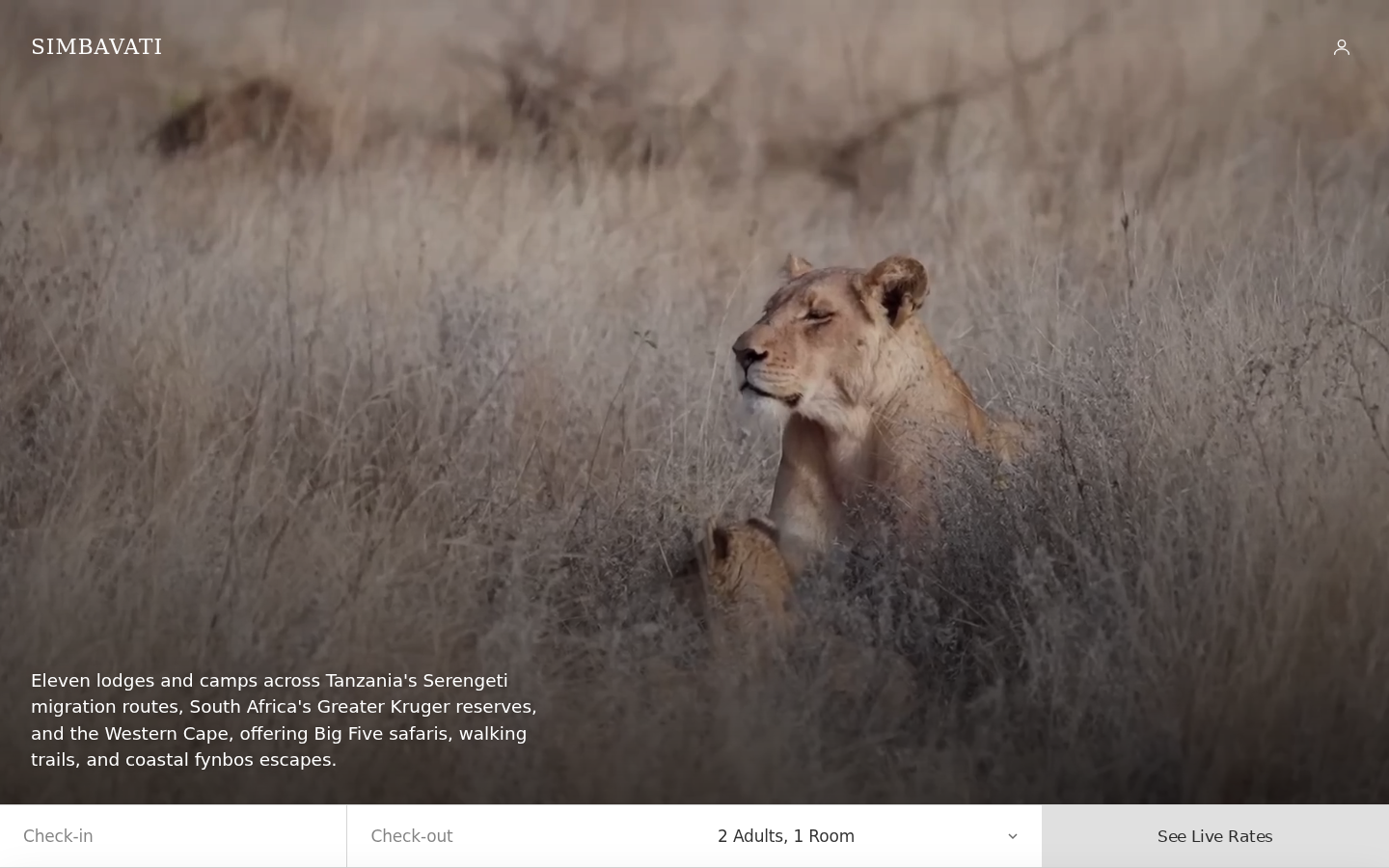Simbavati homepage